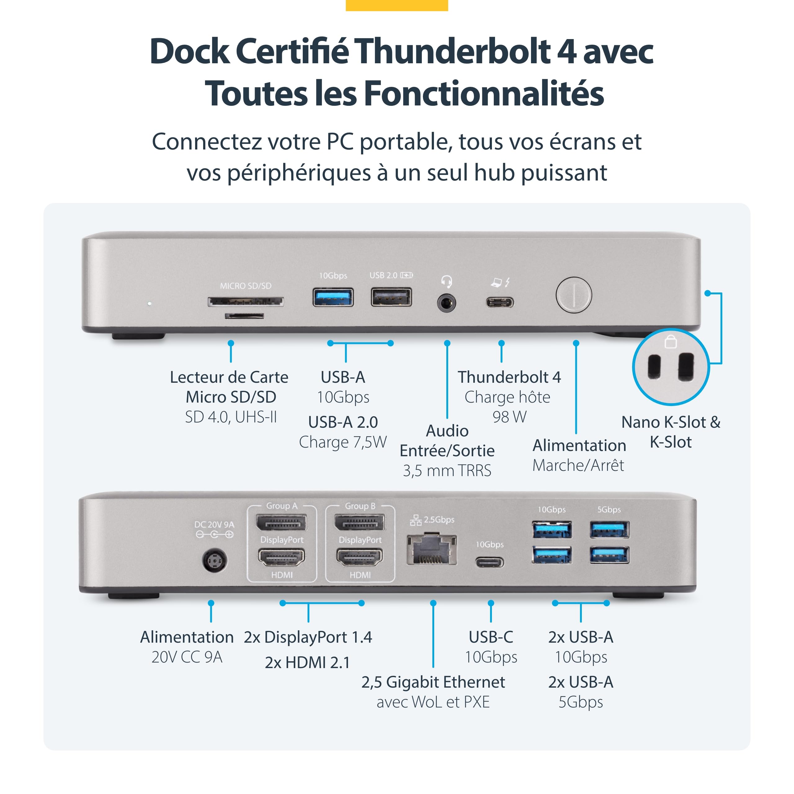 startech-com-dock-thunderbolt-4-usb4-16-ports-quad-4k-100w image 2