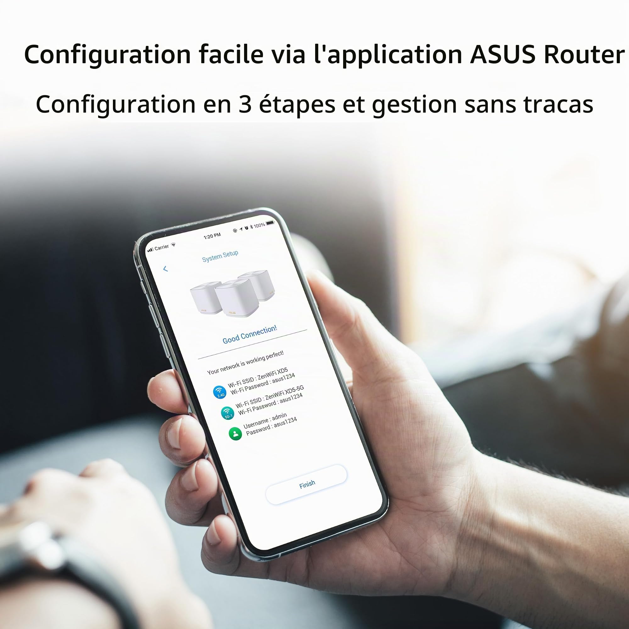 asus-rog-zenwifi-xd5-syst-me-wi-fi-6-mesh-ax3000-pack-de-3-blanc image 6
