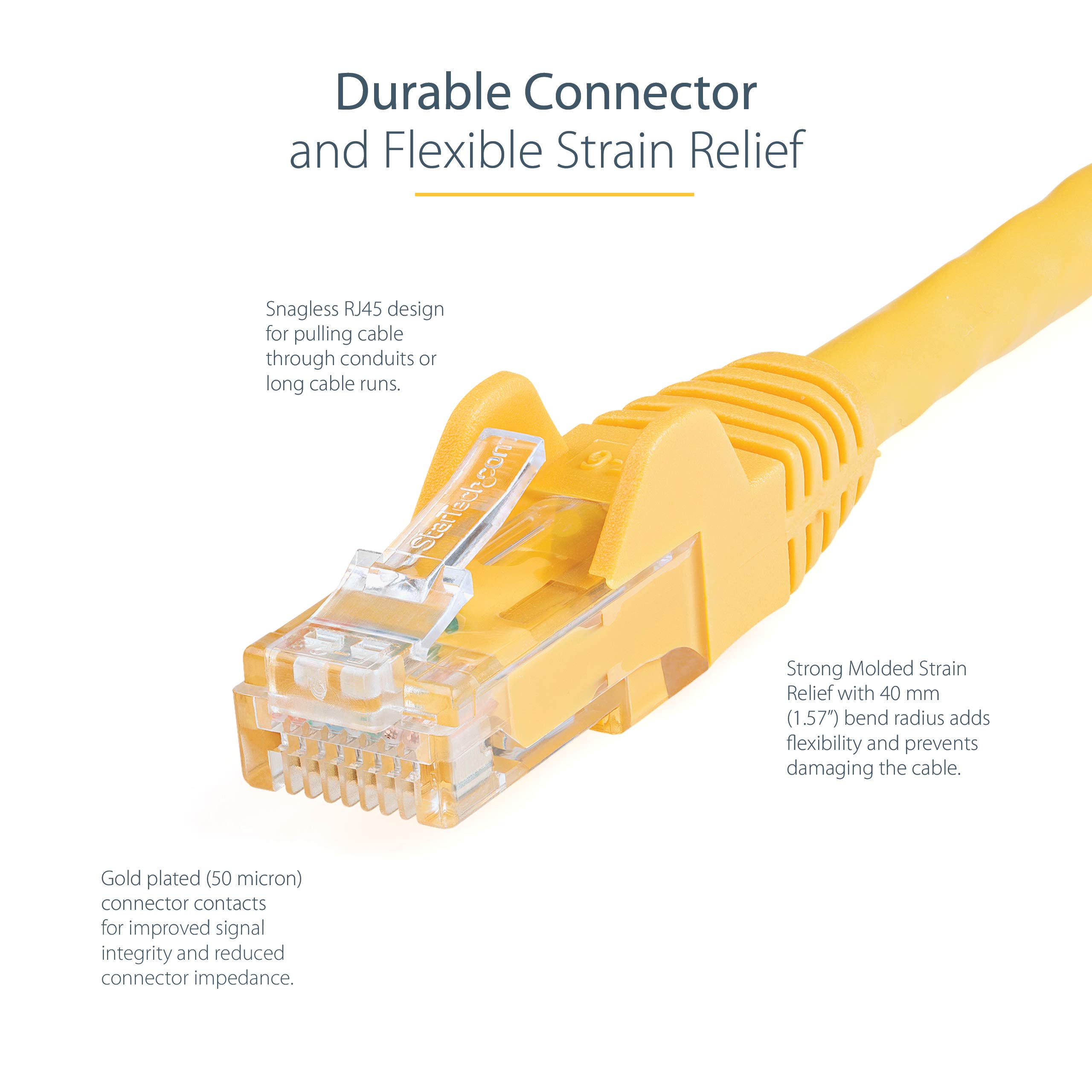 startech-com-c-ble-patch-cat6-utp-sans-accroc-2-1-m-jaune image 3