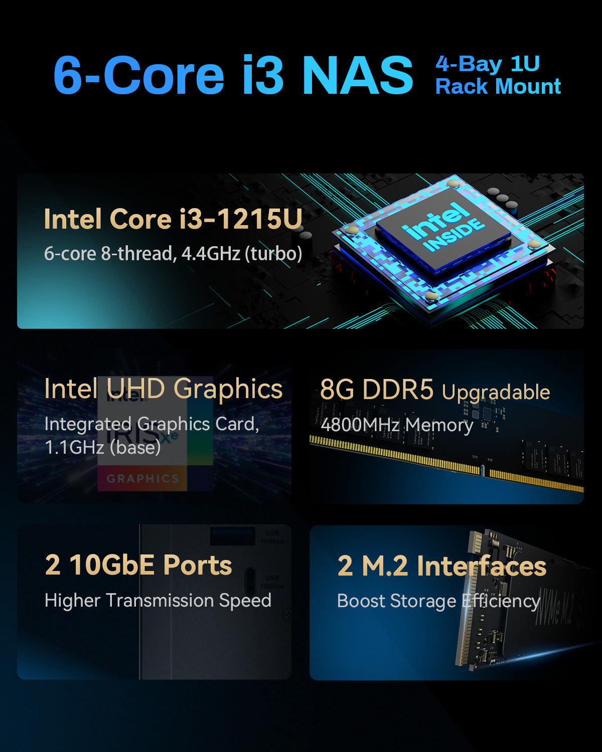 terramaster-u4-500-nas-rackmount-1u-4-baies-intel-core-i3-1215u-double-10-gbe image 4