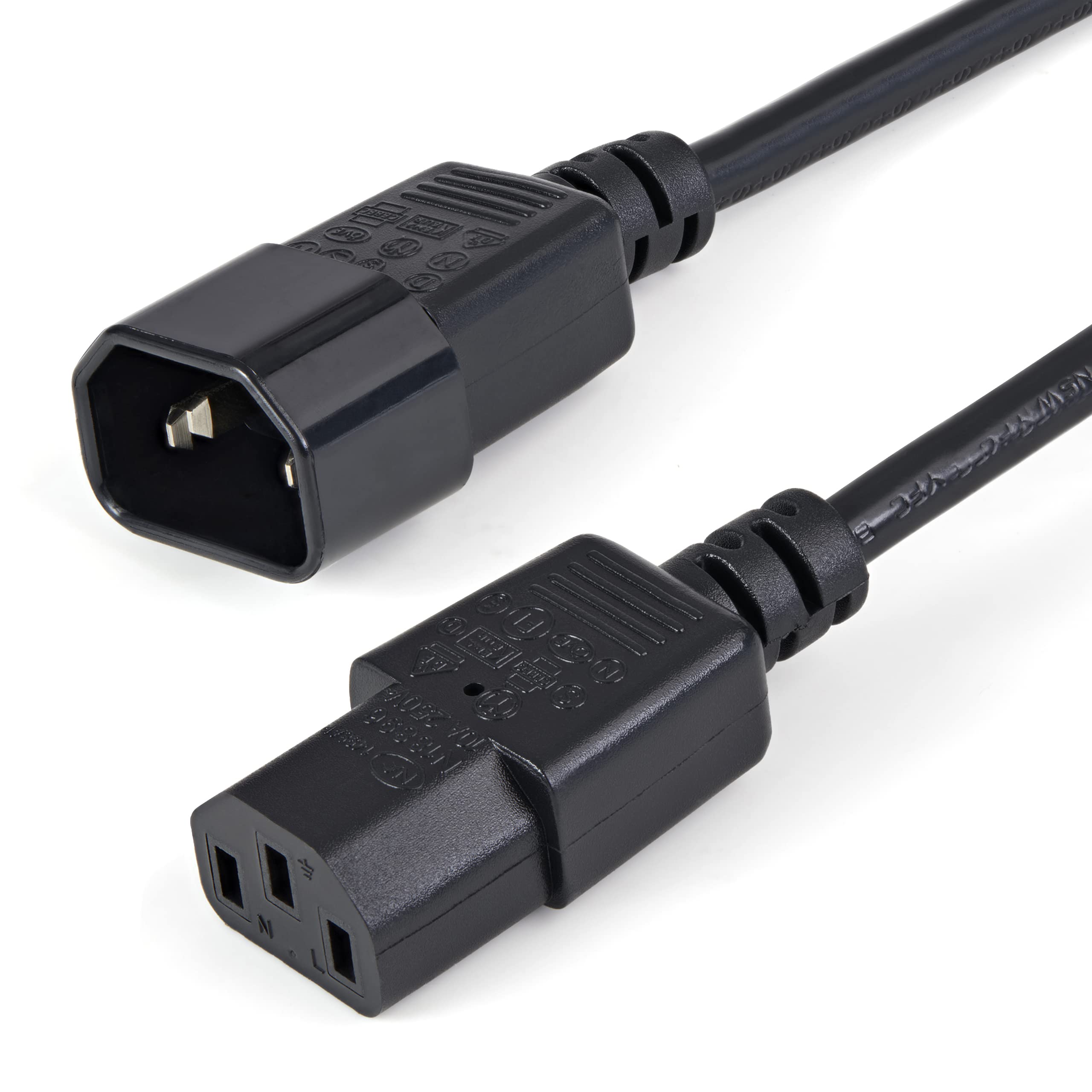 startech-com-pxt1001m-c-ble-d-extension-d-alimentation-c13-vers-c14-1-m image 1