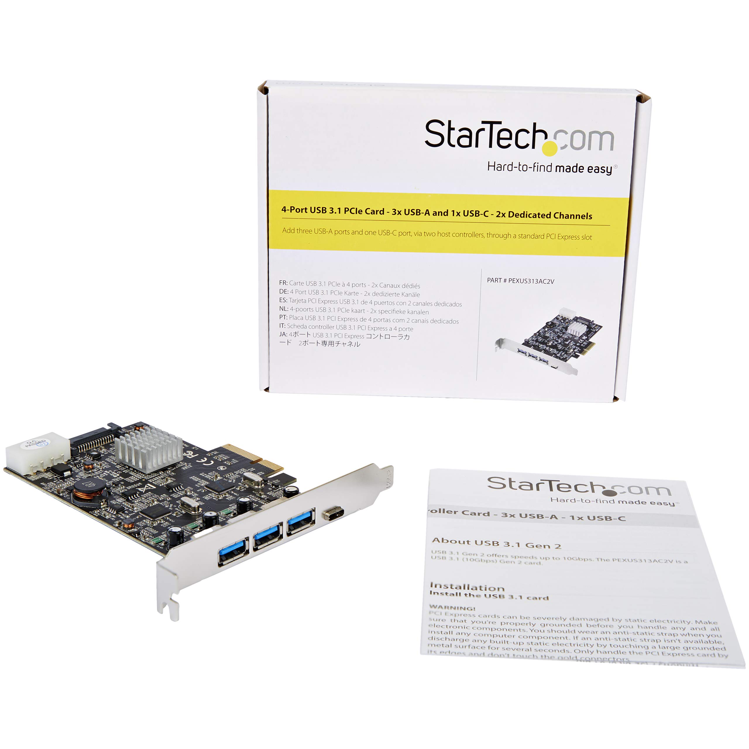 startech-com-pexus313ac2v-carte-pcie-usb-10-gbps-3x-usb-a-1x-usb-c image 5
