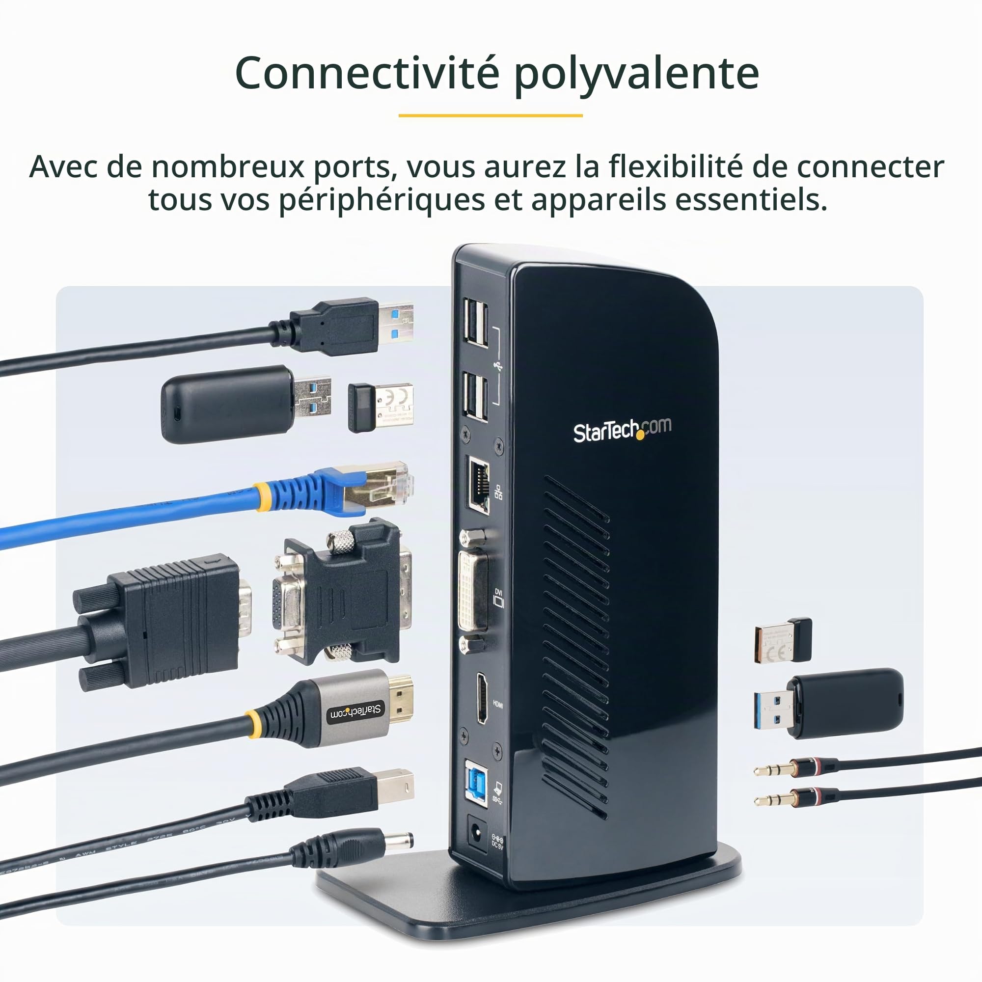 startech-com-dock-usb-a-double-cran-hdmi-dvi-vga-6x-usb-gbe-audio image 4