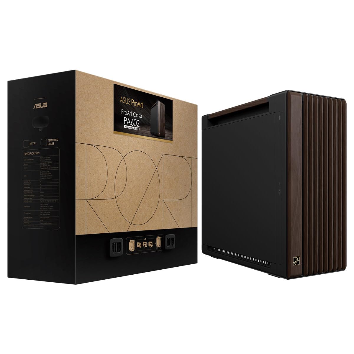 asus-rog-proart-pa602-wood-edition-modern-black-bo-tier-pc-e-atx image 1