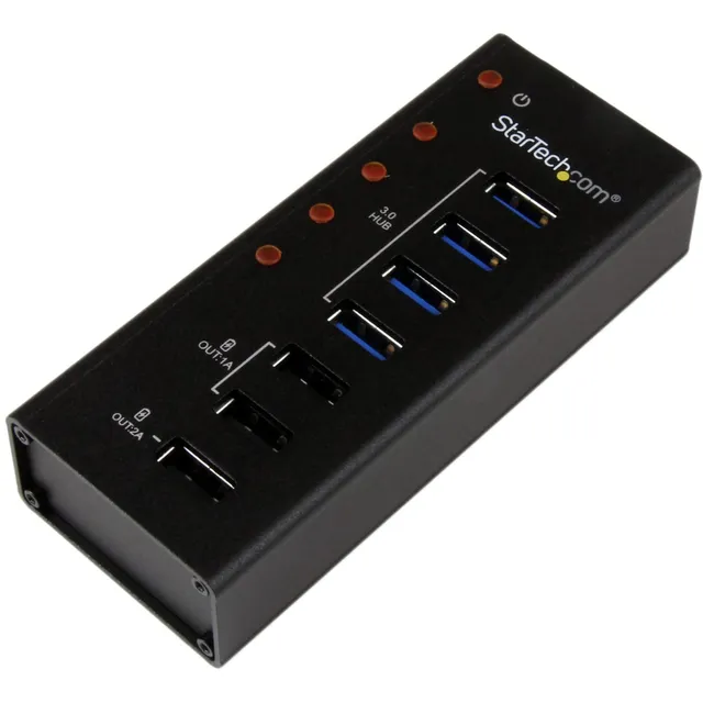 startech-com-st4300u3c3-hub-usb-3-0-7-ports-5gbps-avec-charge-mural image 1