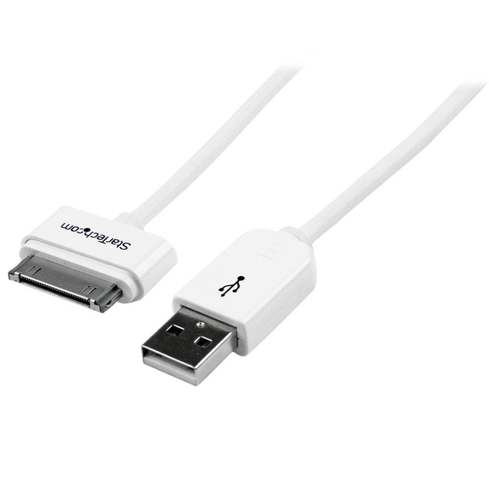 startech-com-usb2adc1m-c-ble-apple-dock-30-broches-vers-usb-a-1-m-blanc image 2
