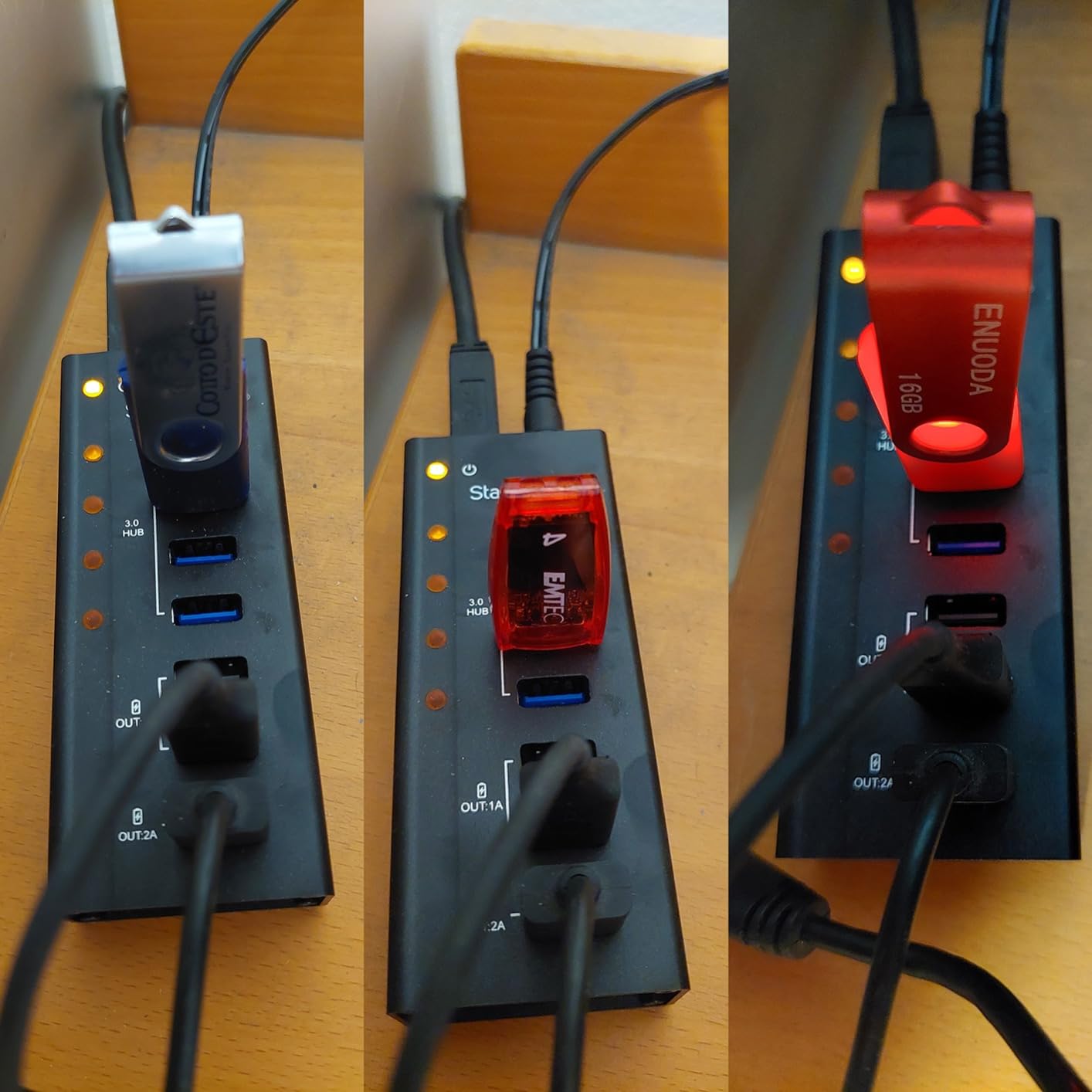 7 ports, tout branché