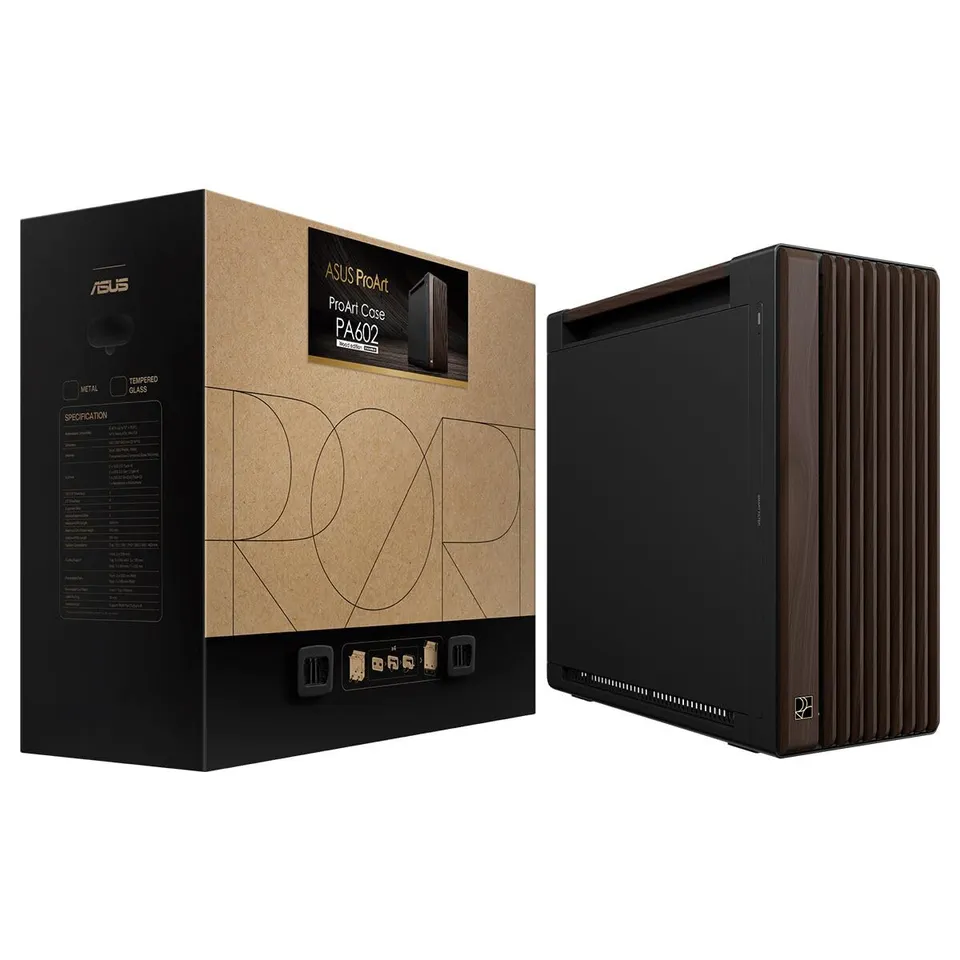 asus-rog-proart-pa602-wood-edition-modern-black-bo-tier-pc-e-atx image 1