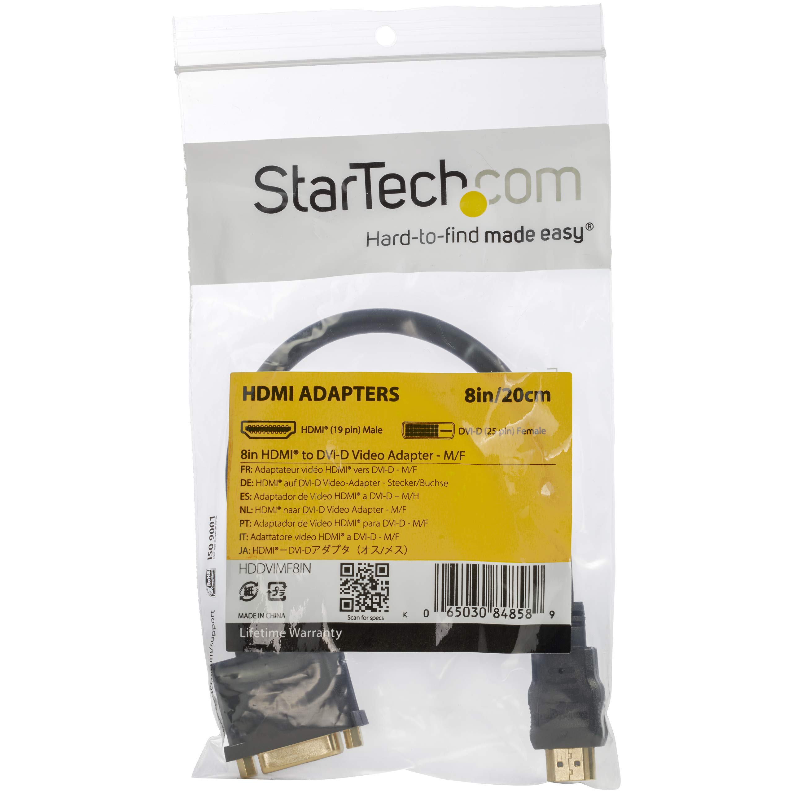 startech-com-c-ble-adaptateur-hdmi-vers-dvi-d-20-cm-m-le-femelle-hddvimf8in image 7