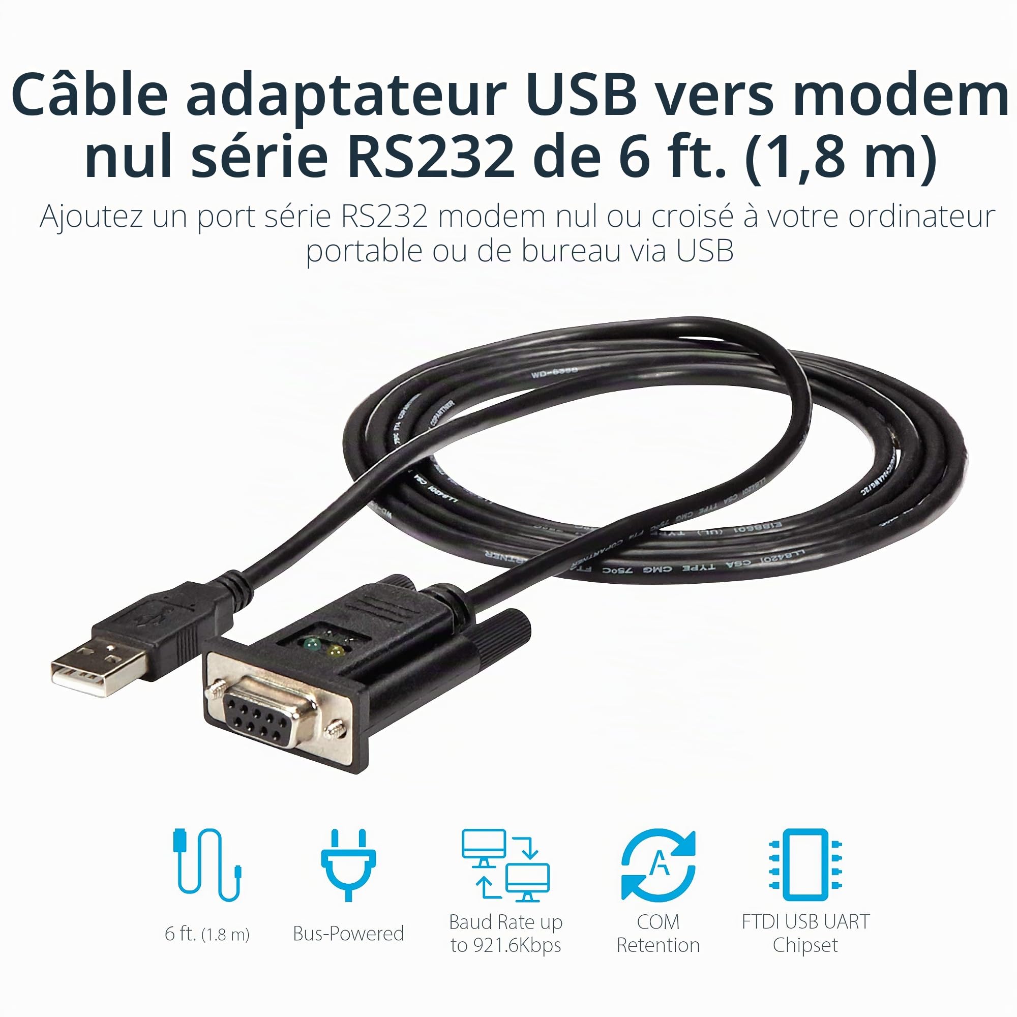 startech-com-icusb232ftn-adaptateur-usb-vers-s-rie-rs232-db9-1-8m-ftdi image 2