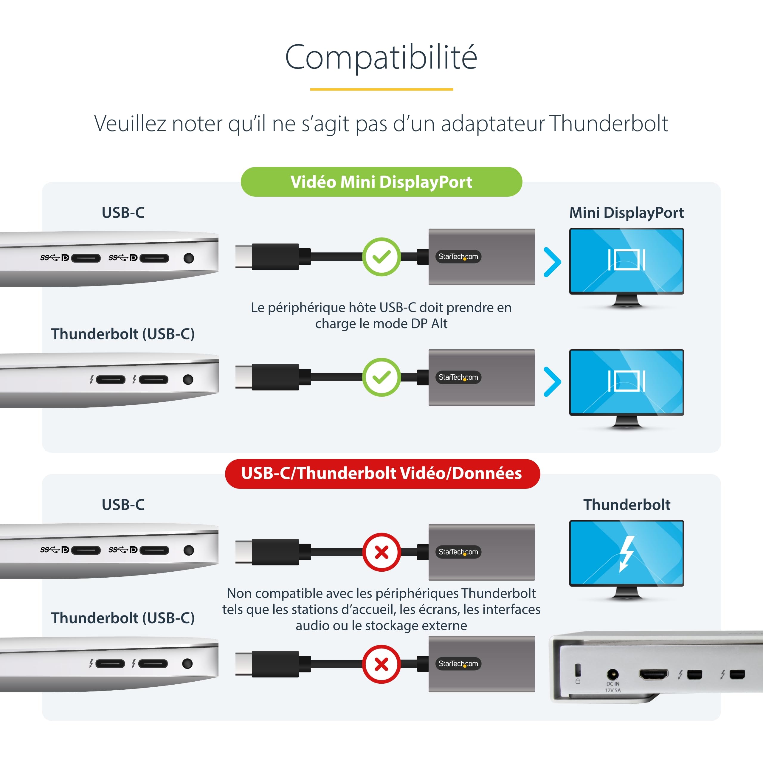 startech-com-adaptateur-usb-c-vers-mini-displayport-4k-60hz-c-ble-30cm image 4