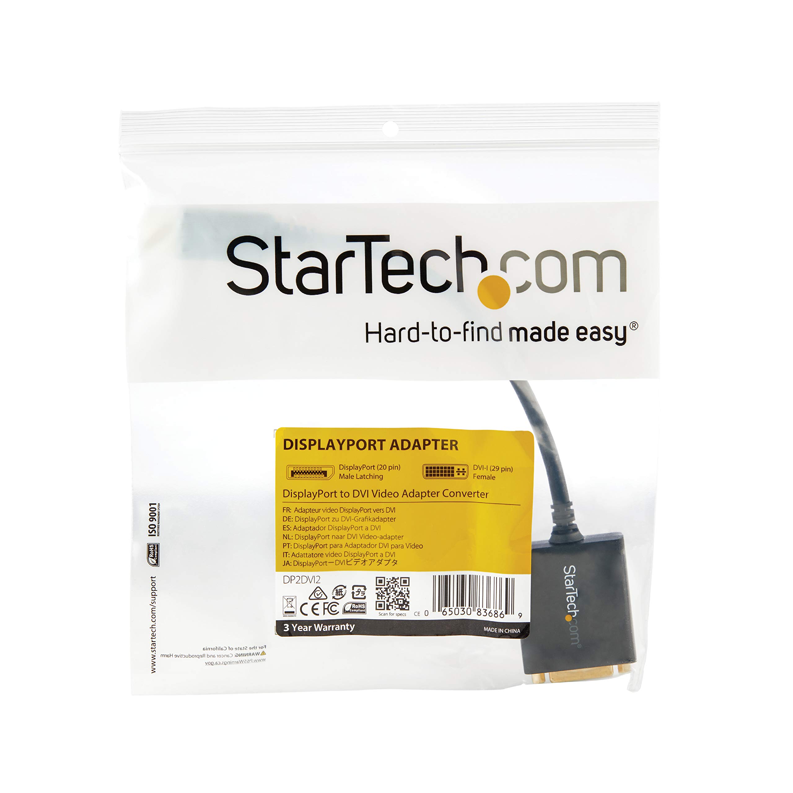 startech-com-dp2dvi2-adaptateur-passif-displayport-vers-dvi-d-1920x1200 image 6