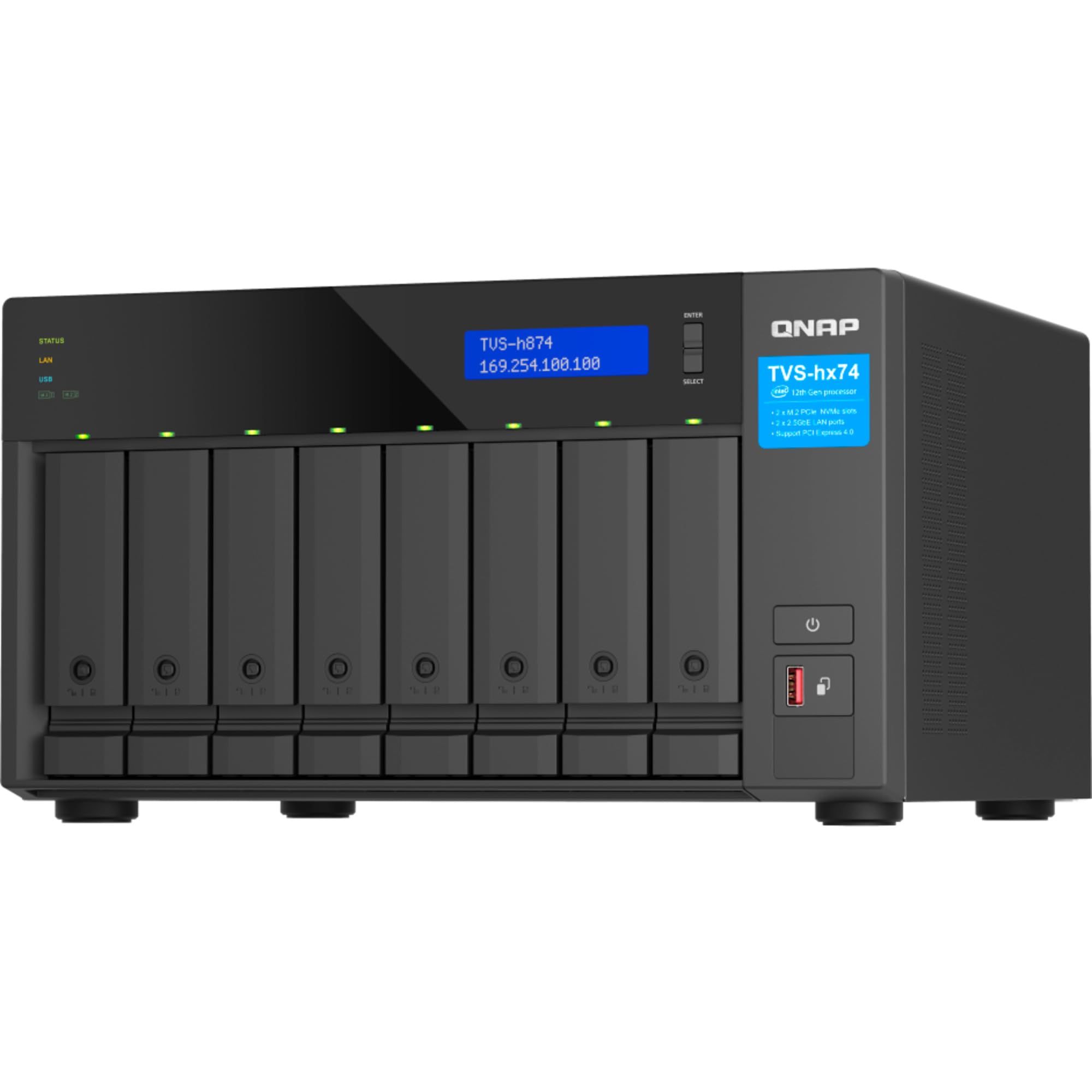 qnap-tvs-h874x-i9-64g-nas-8-baies-i9-64go image 4