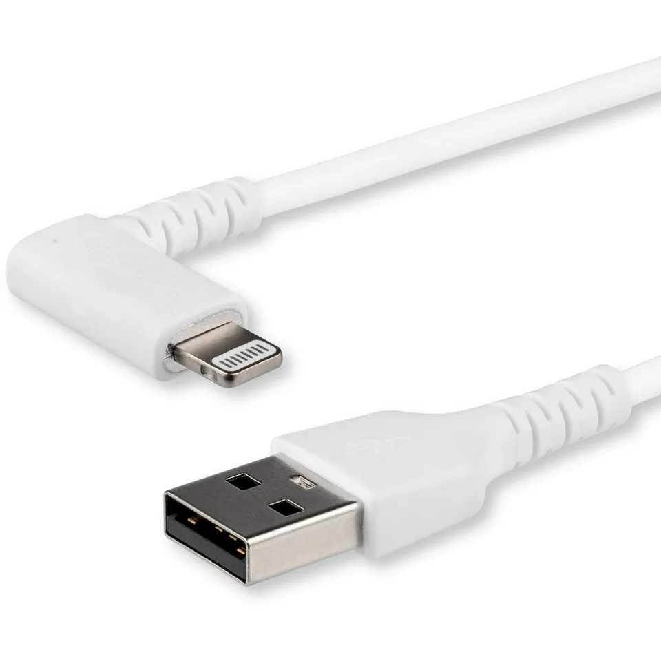 startech-com-c-ble-coud-90-usb-a-vers-lightning-2-m-blanc-mfi-rusbltmm2mwr image 1