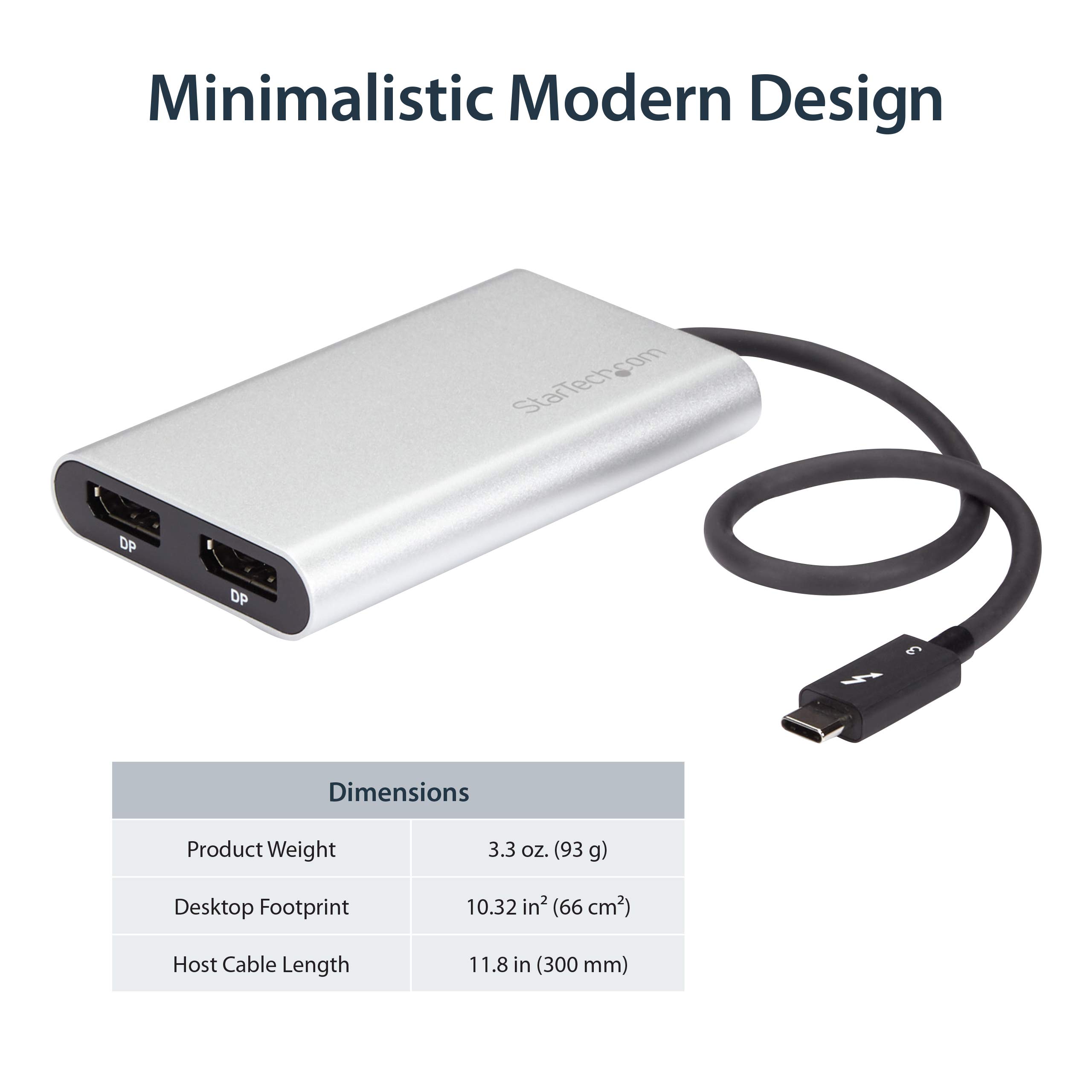 startech-com-adaptateur-thunderbolt-3-vers-double-displayport-4k-60hz-5k-tb32dp2 image 5