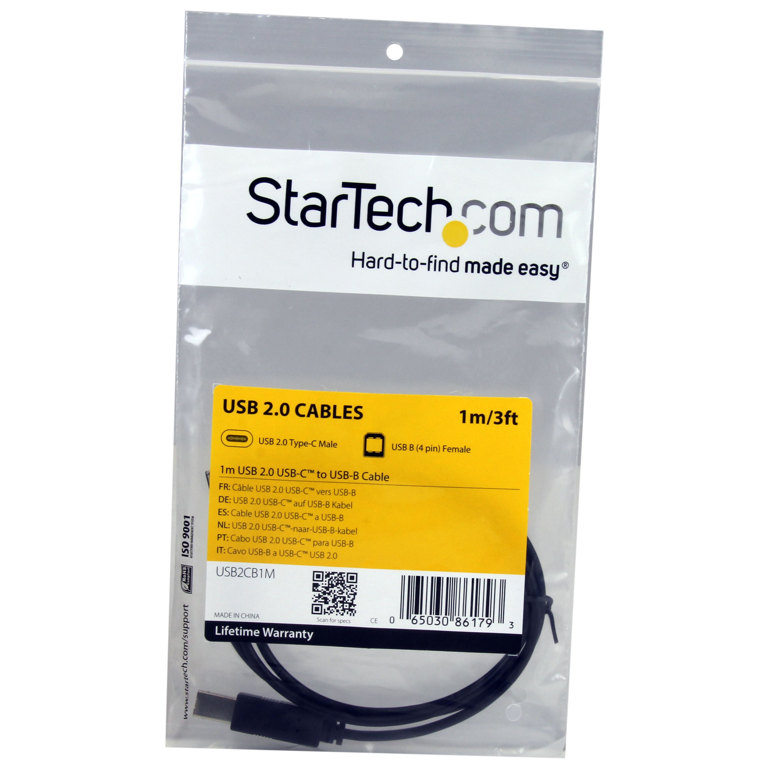 startech-com-usb2cb1m-c-ble-usb-c-vers-usb-b-1-m-noir image 4