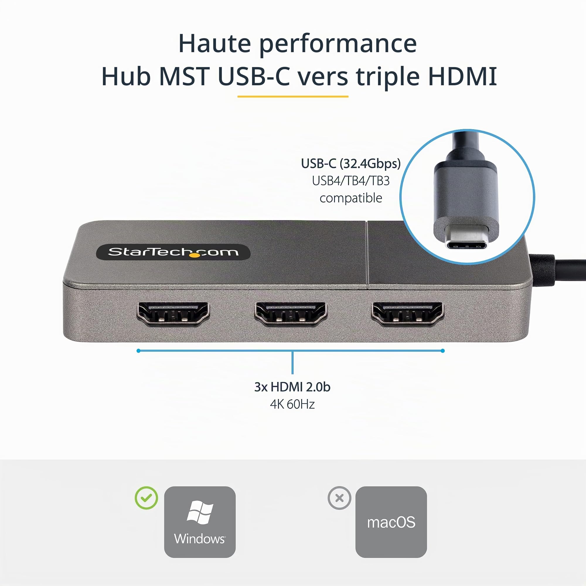 startech-com-hub-mst-usb-c-vers-triple-hdmi-4k-60-hz-hdr-dsc image 3