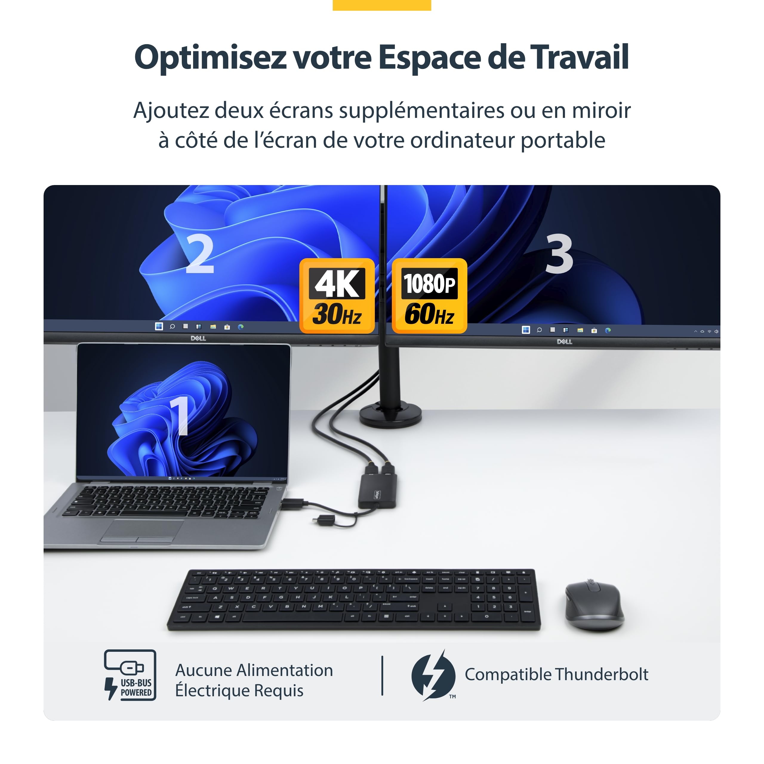 startech-com-adaptateur-usb-a-usb-c-vers-double-hdmi-4k30-1080p image 3