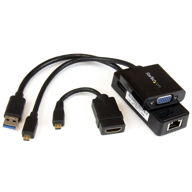 startech-com-kit-adaptateurs-micro-hdmi-vers-hdmi-vga-usb-3-0-gigabit-ethernet-y image 1