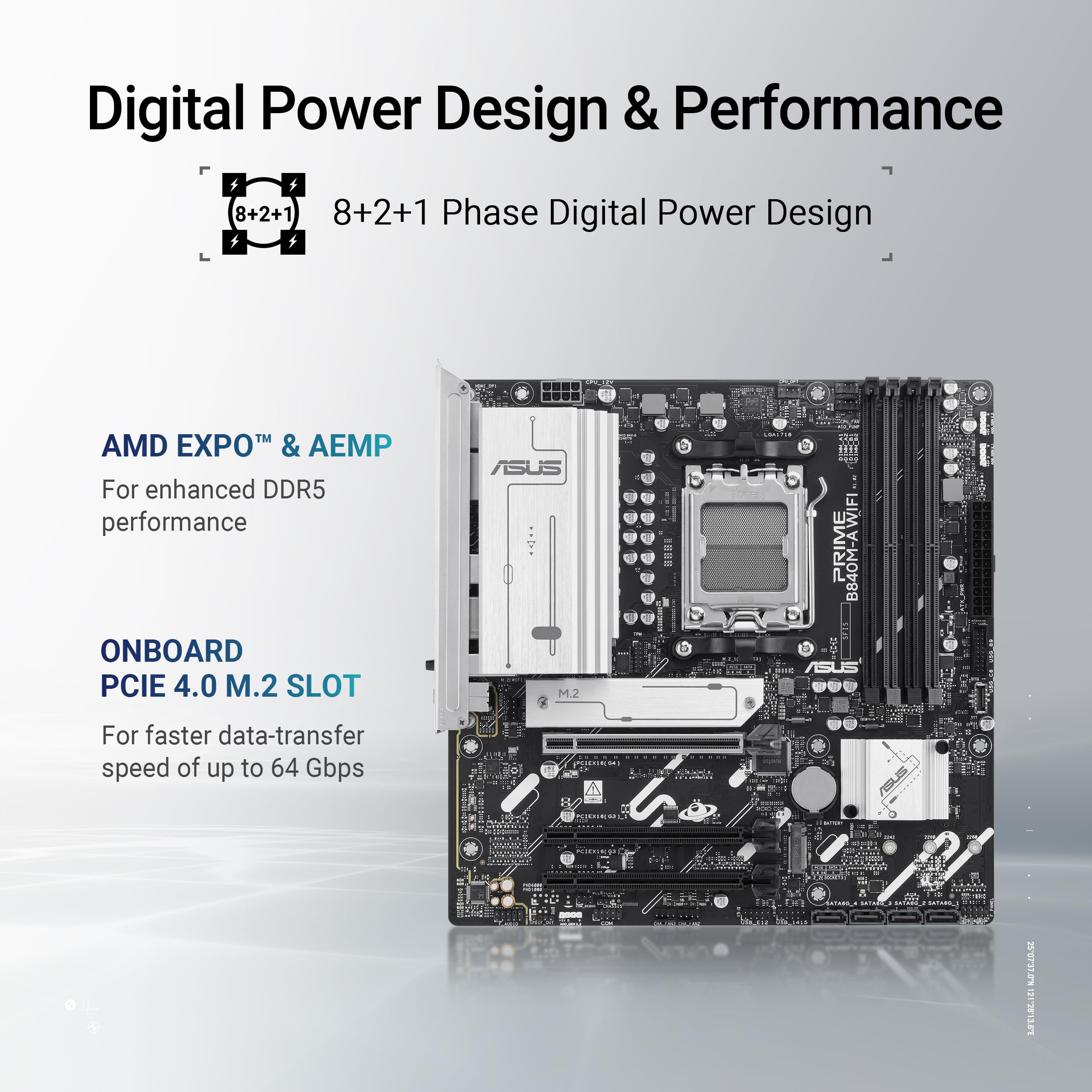 asus-prime-b840m-a-wifi-carte-m-re-matx-am5-ddr5-wifi-6e-2-5gbe image 3