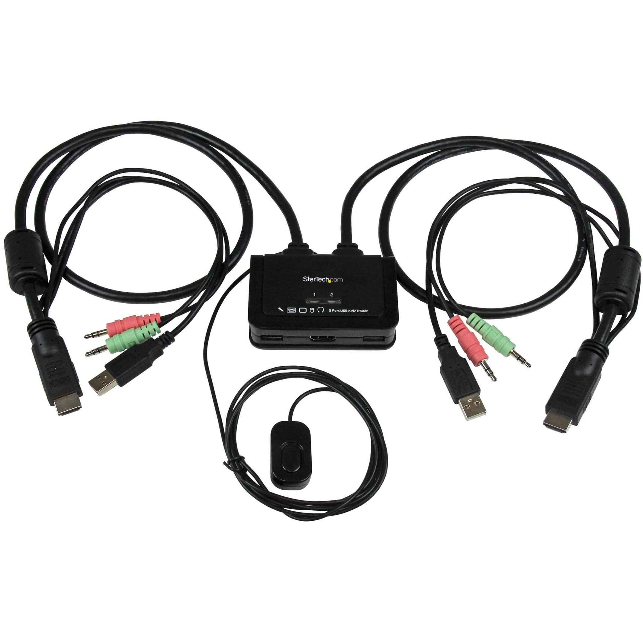startech-com-switch-kvm-usb-hdmi-2-ports-1080p-avec-c-bles image 1