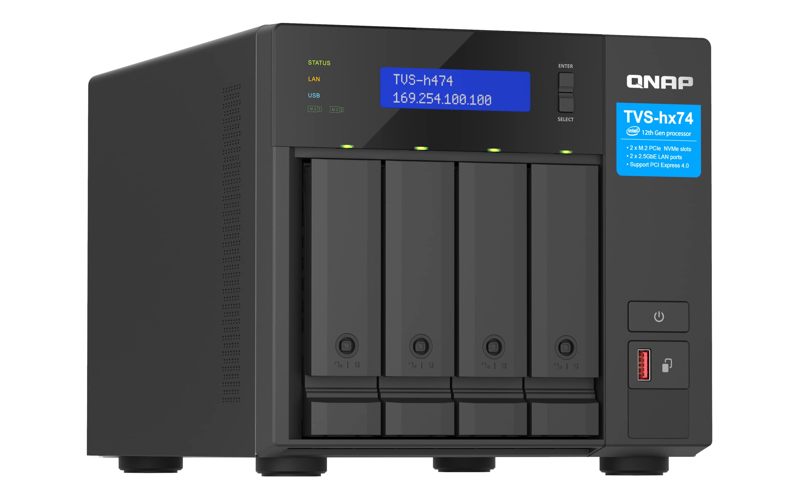 qnap-tvs-h474-pt-8g-serveur-nas-tour-4-baies-intel-pentium-gold-g7400 image 3