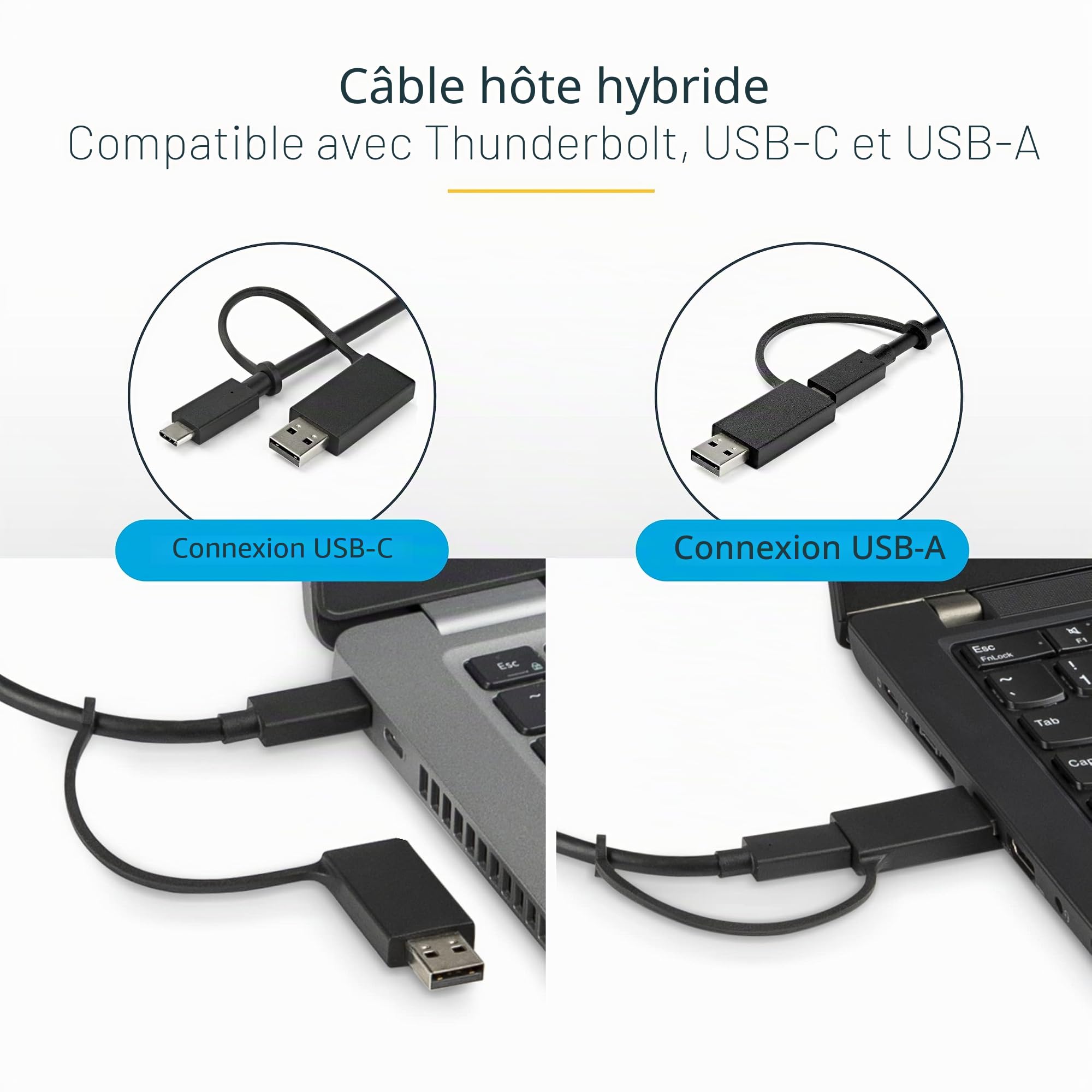 startech-com-station-d-accueil-hybride-usb-c-usb-a-double-4k-hdmi-displayport-gb image 5
