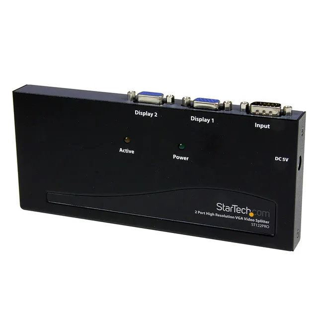 startech-com-r-partiteur-vid-o-vga-2-ports-350-mhz-st122proeu-noir image 1