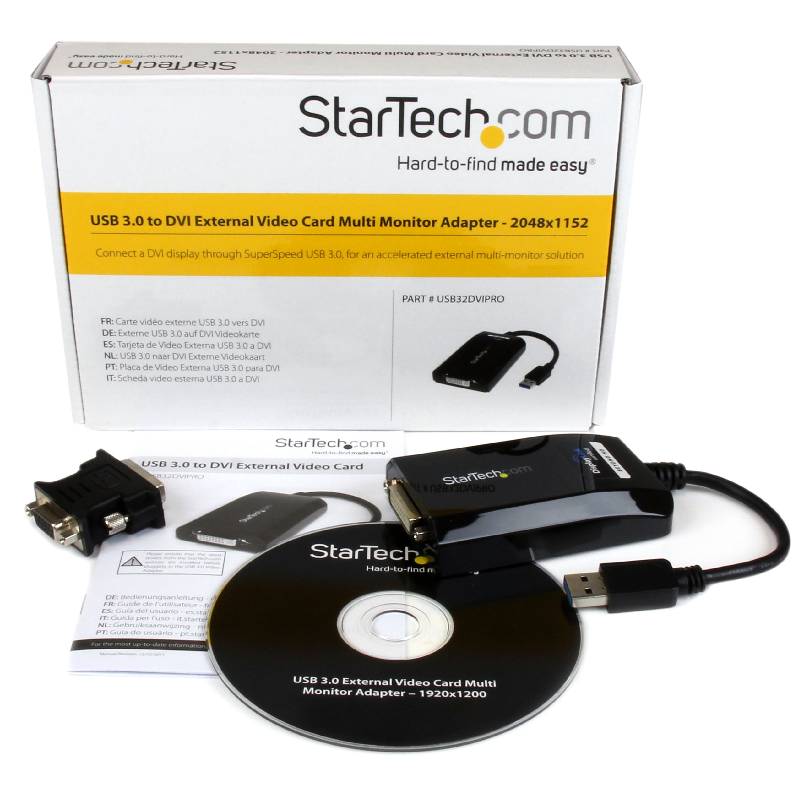 startech-com-adaptateur-usb-a-vers-dvi-vga-2048x1152-carte-graphique-externe-usb image 6