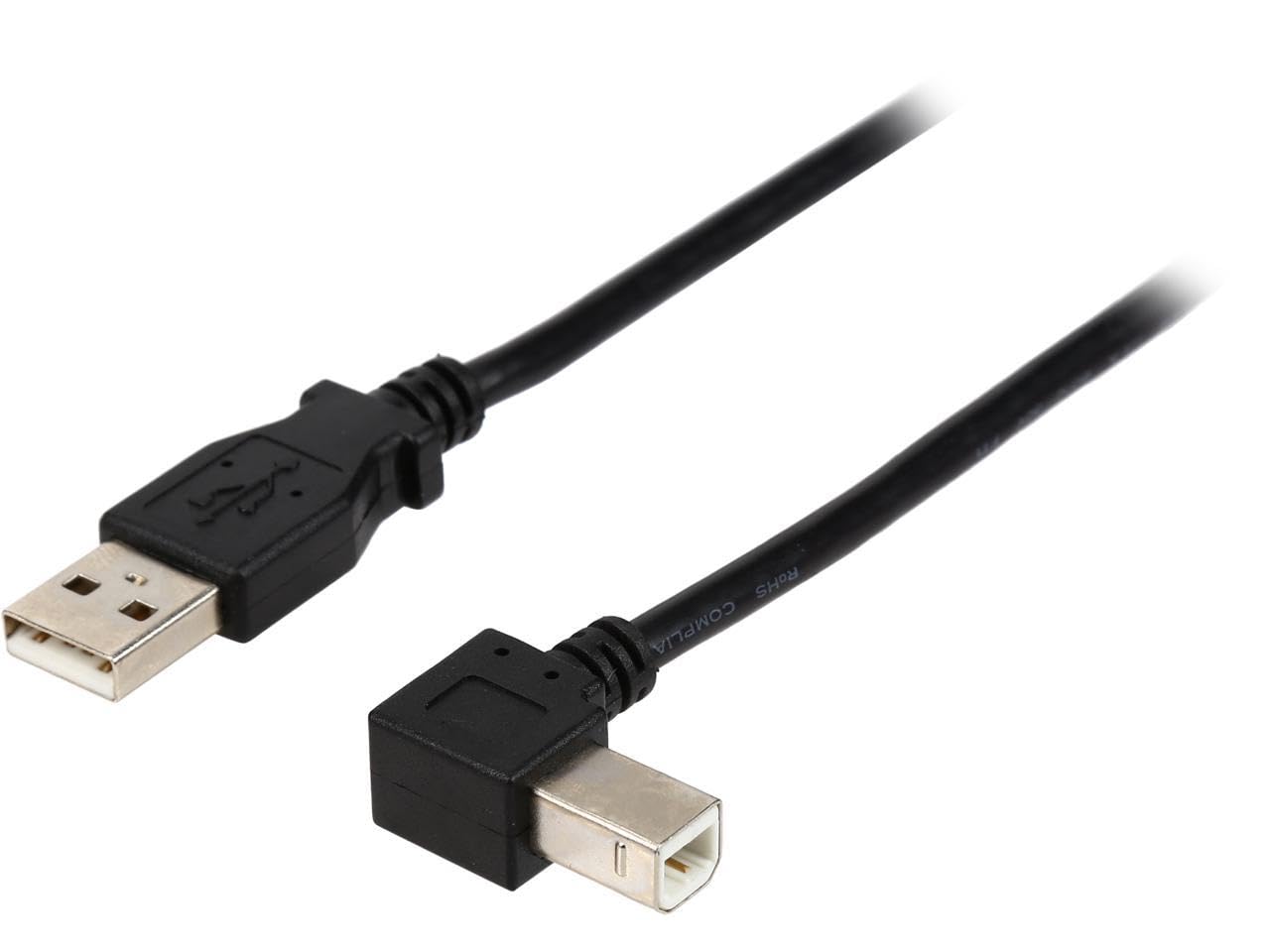 startech-com-c-ble-usb-a-vers-usb-b-coud-gauche-1-m-noir-usbab1ml image 1