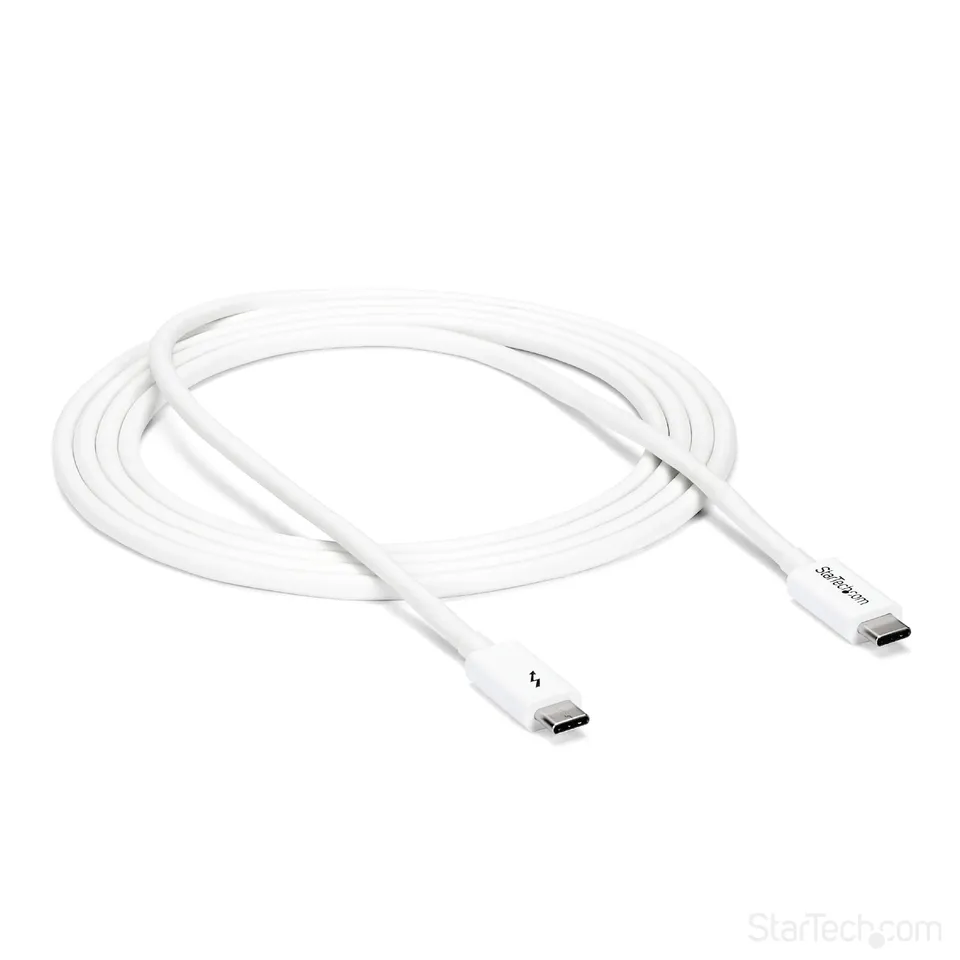 startech-c-ble-thunderbolt-3-passif-2-m-20gbps-100w-pd-4k-usb-c-blanc image 1