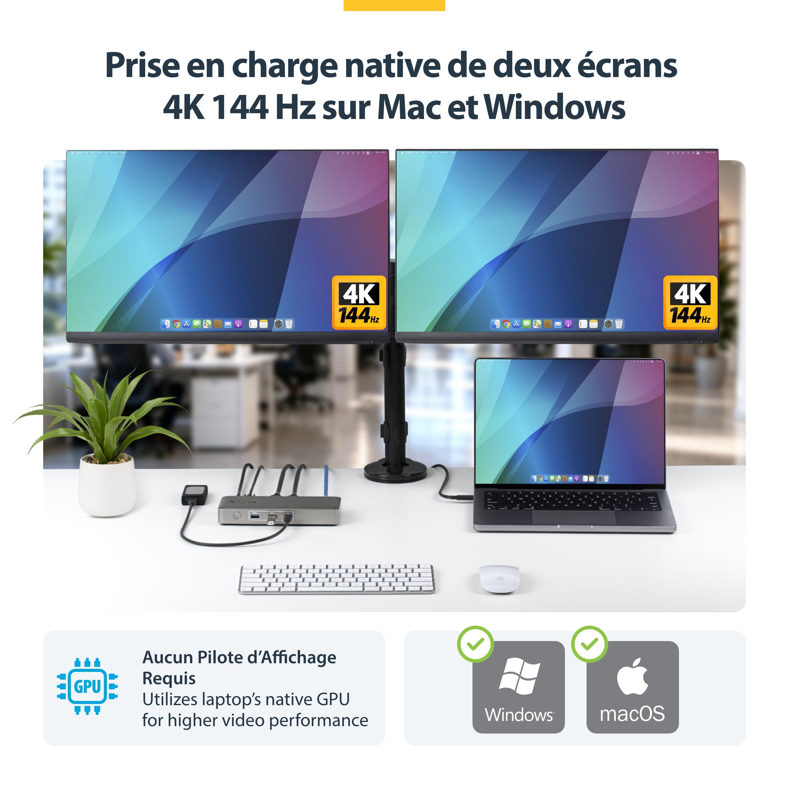startech-com-dock-universel-usb4-double-4k-144hz-8k-60hz-displayport-100w image 4
