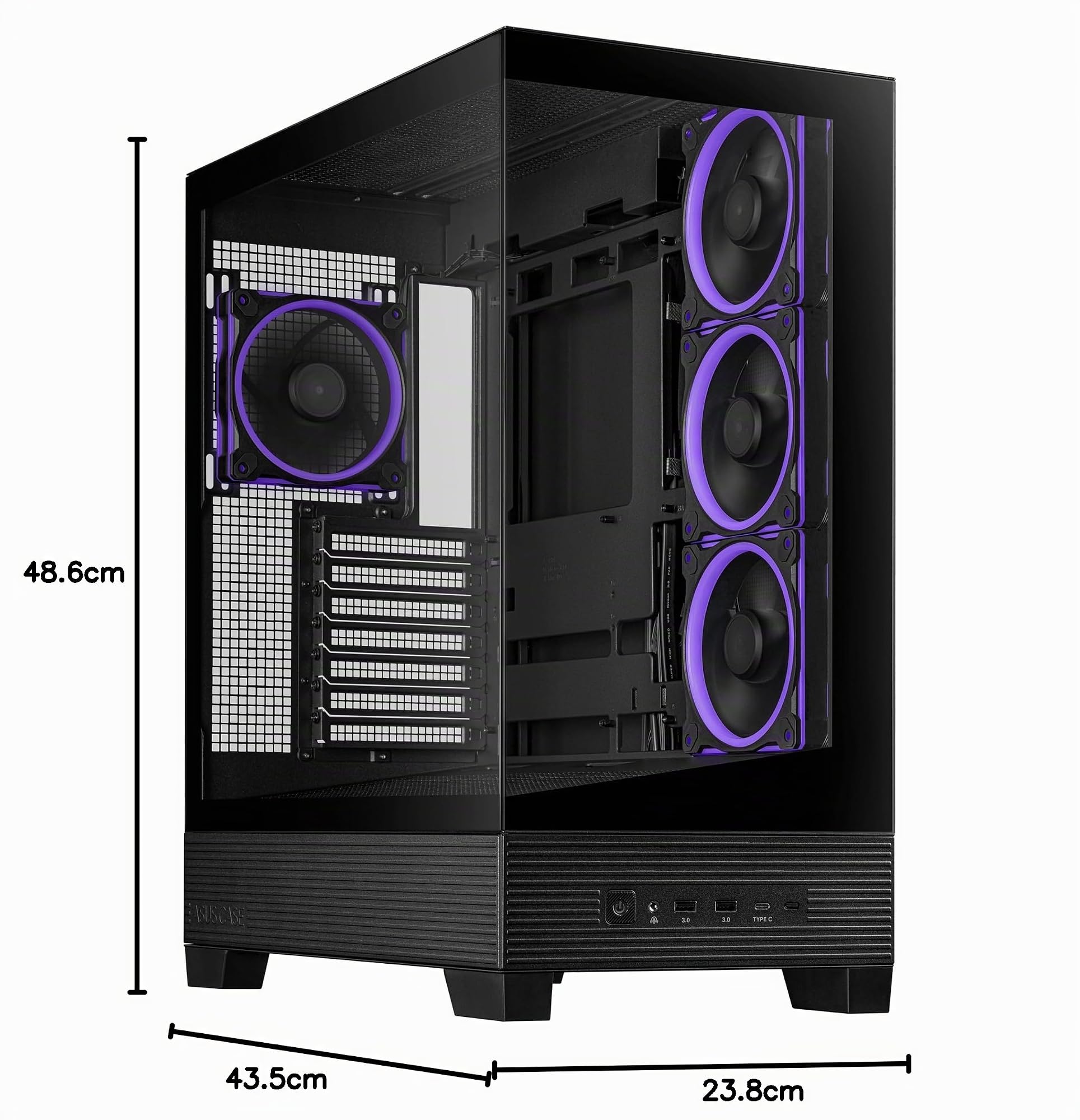 asus-a31-plus-tg-argb-black-bo-tier-atx-panoramique-4-ventilateurs image 8