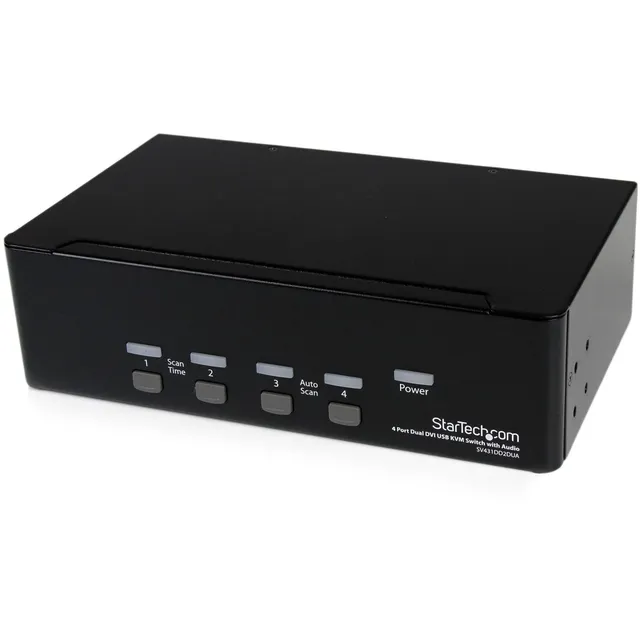 startech-com-sv431dd2dua-switch-kvm-usb-4-ports-double-dvi-2-crans-avec-audio image 1