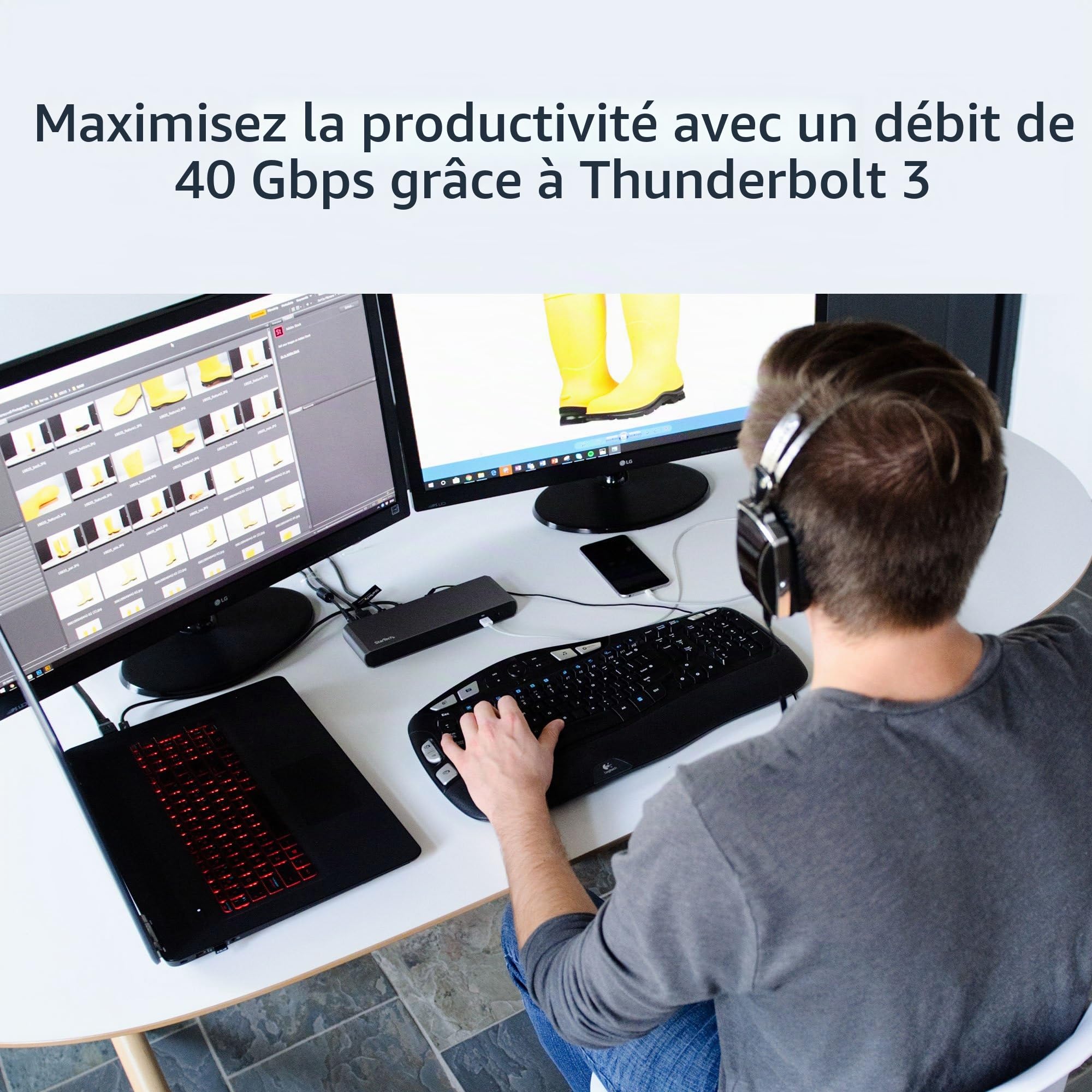 startech-com-station-d-accueil-thunderbolt-3-double-4k-sans-power-delivery-tb3dk image 4