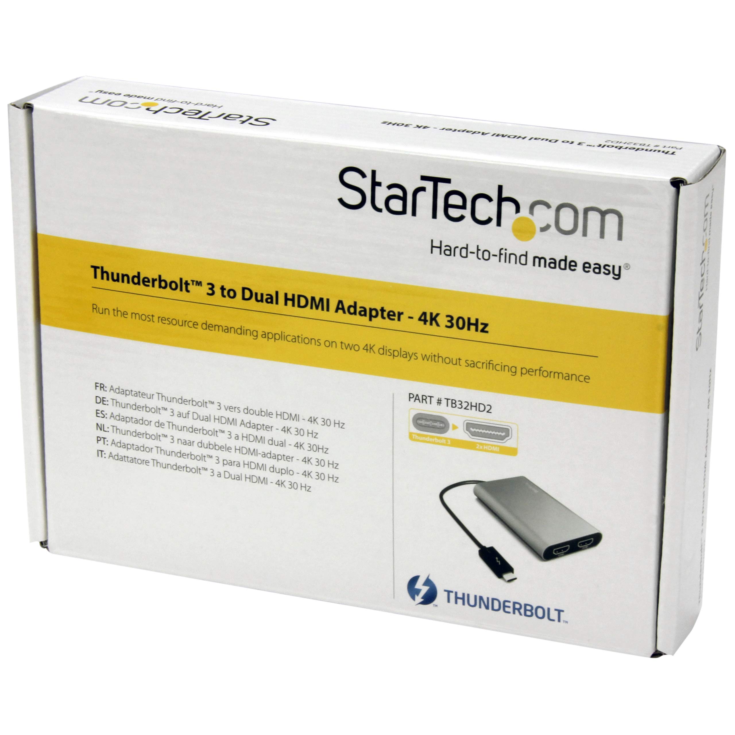 startech-com-tb32hd2-adaptateur-thunderbolt-3-vers-double-hdmi-4k-30hz image 6