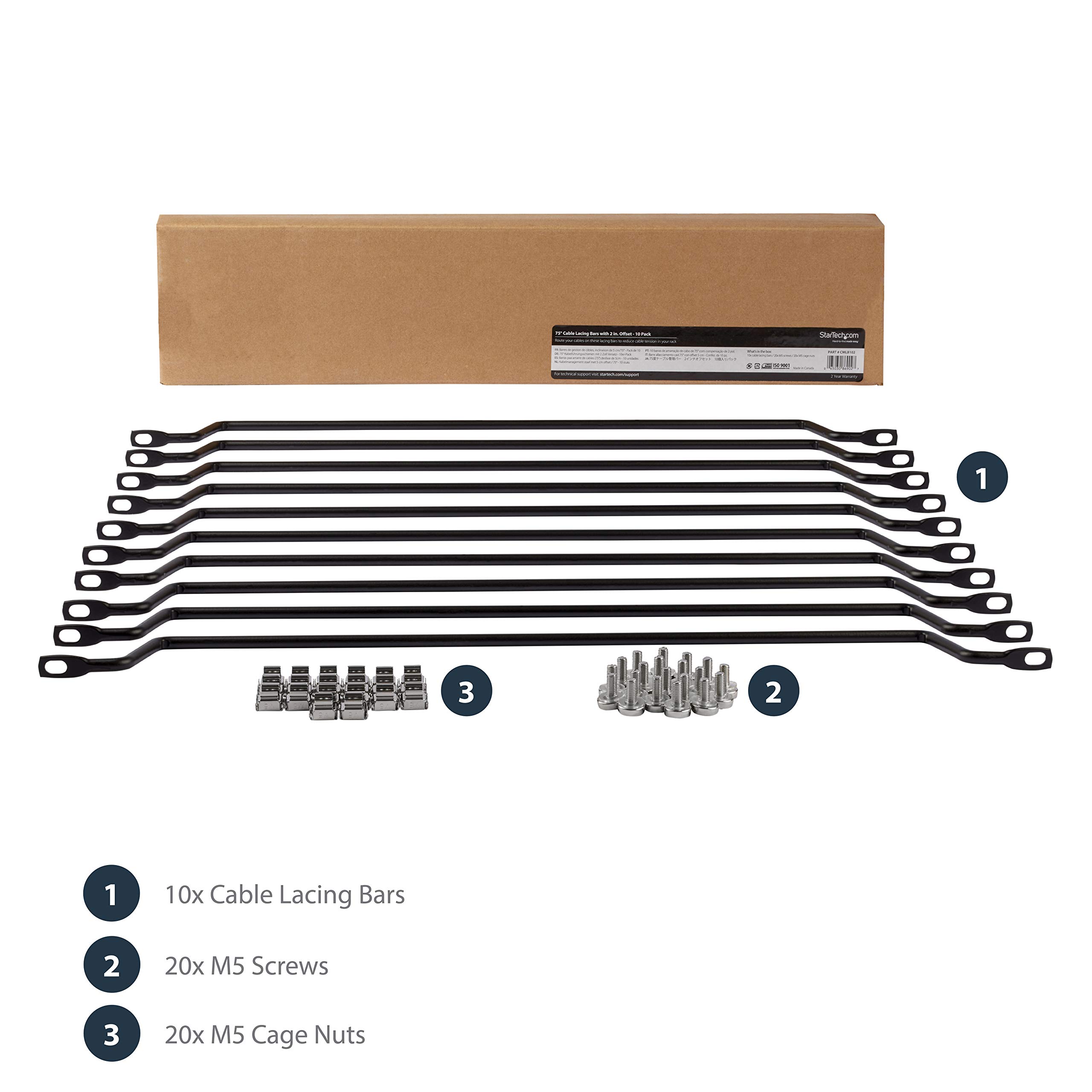 startech-com-cmlb102-barre-horizontale-de-gestion-de-c-bles-lacing-bar-rack-lot- image 5