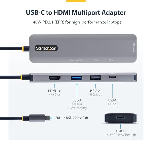 startech-com-hub-usb-c-5-en-1-vers-hdmi-4k-60hz-140w-pd image 8