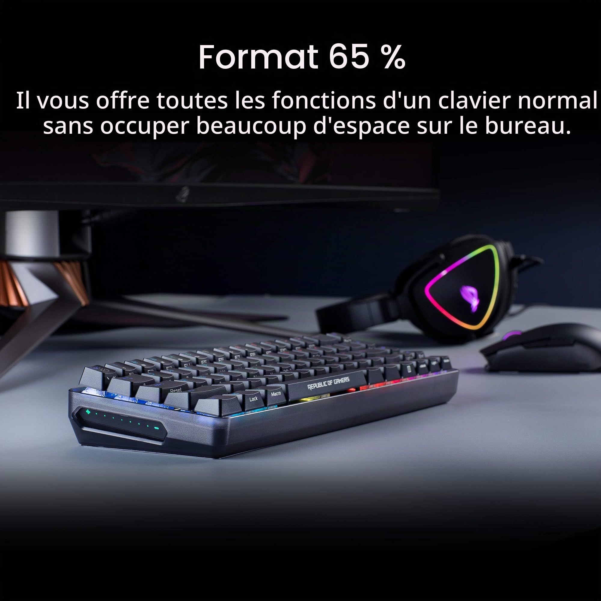 asus-rog-falchion-clavier-m-canique-gaming-azerty-sans-fil-65-cherry-mx-rgb image 2