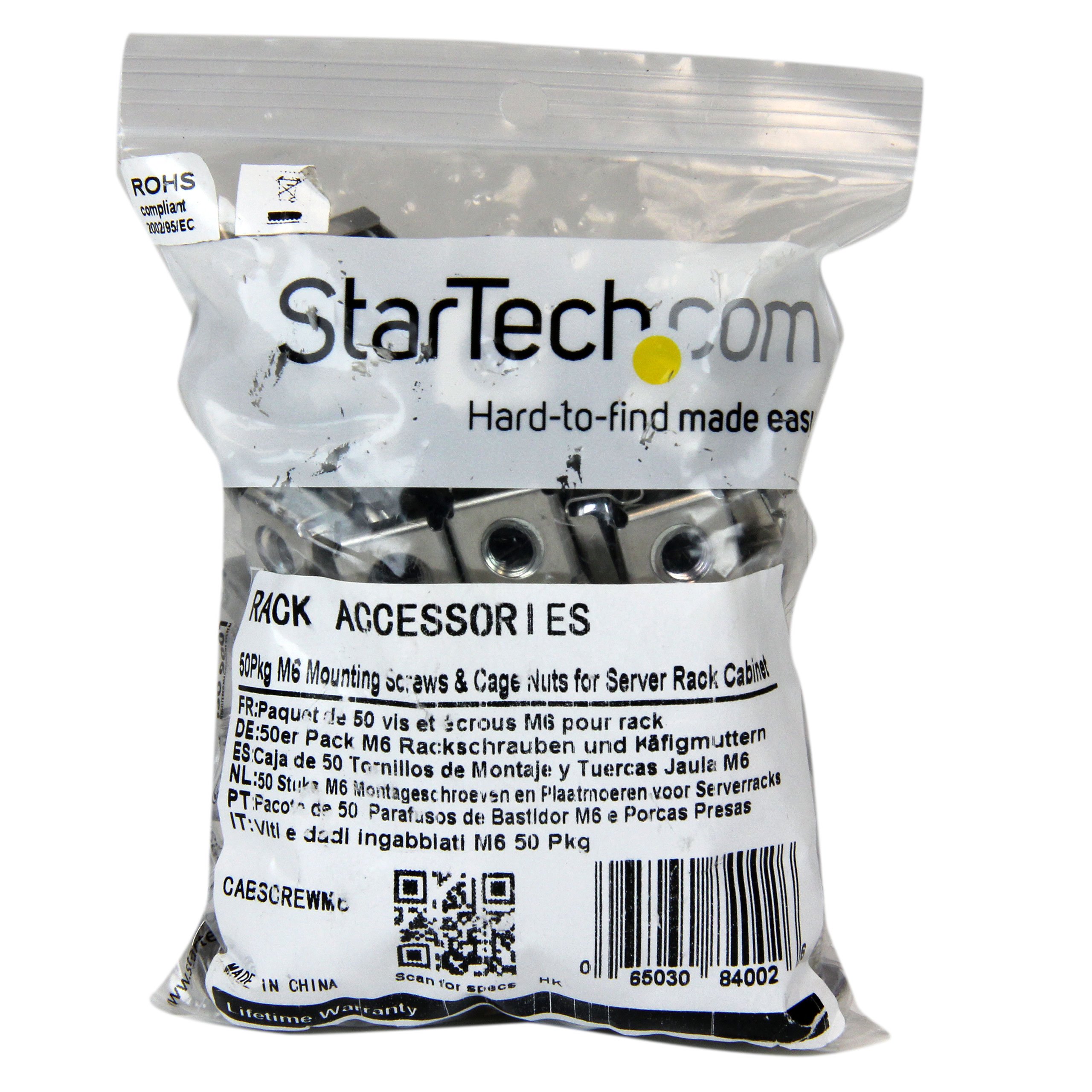 startech-com-kit-50-vis-m6-12mm-et-crous-cage-accessoire-rack-serveur image 3