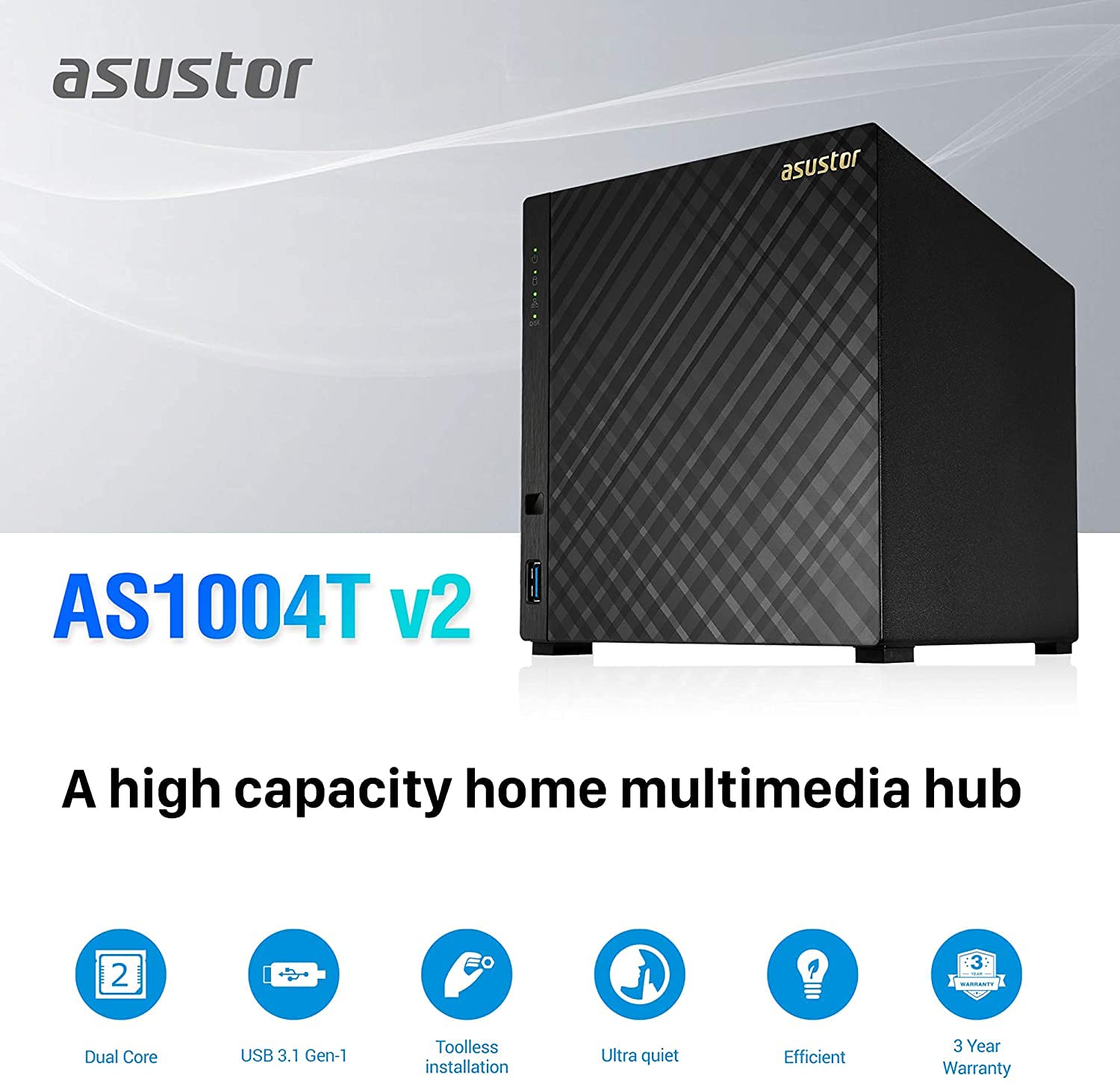 asustor-as1004t-v2-nas-4-baies-bureau-dual-core-1-6-ghz-512-mo-ddr3 image 2