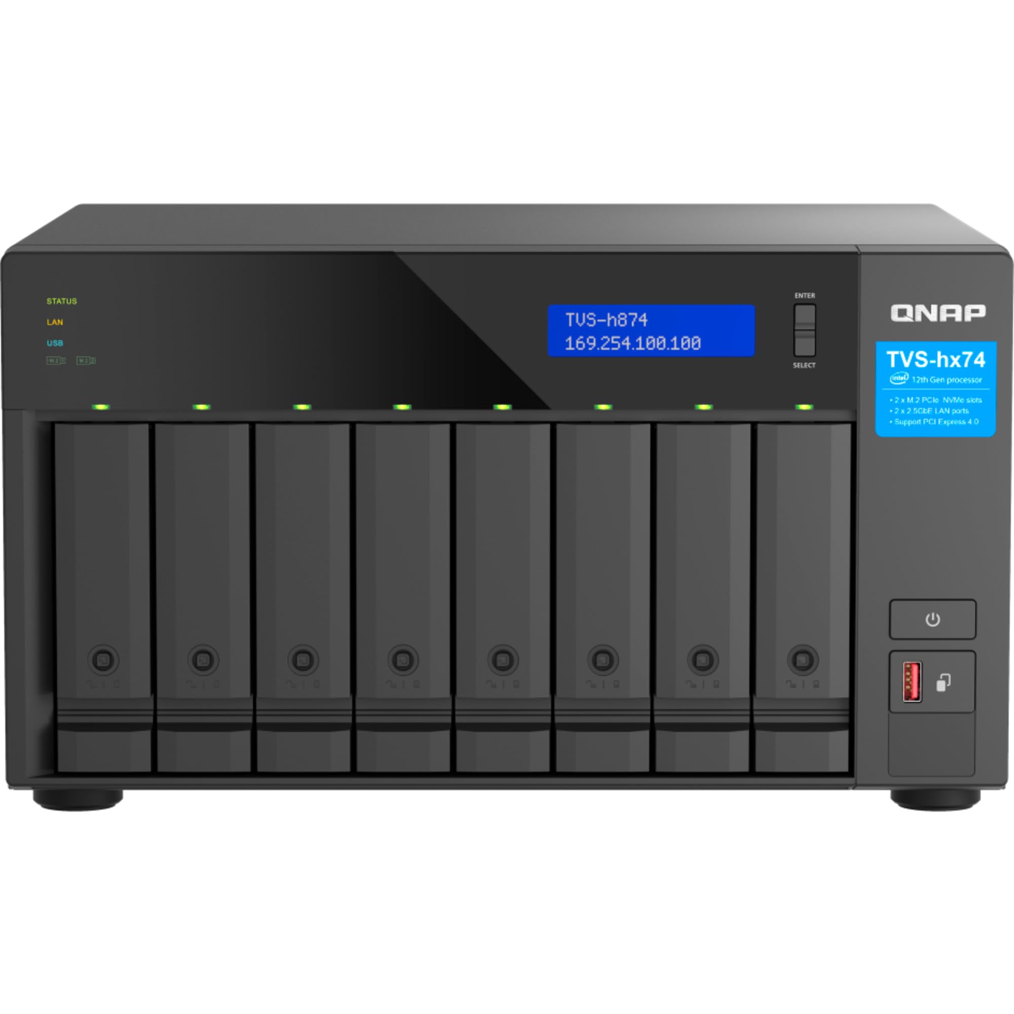 qnap-tvs-h874x-i9-64g-nas-8-baies-i9-64go image 3