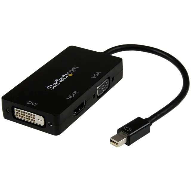 startech-com-adaptateur-3-en-1-mini-displayport-vers-hdmi-vga-dvi-4k image 1