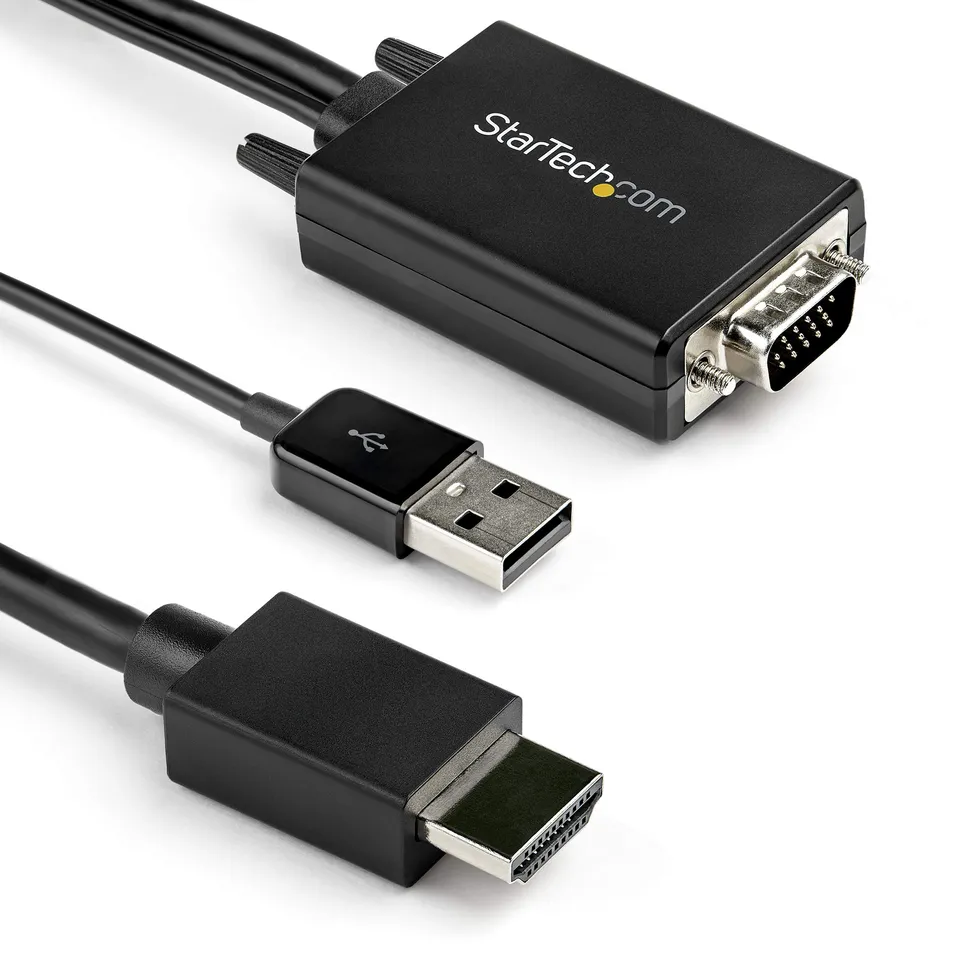 startech-com-vga2hdmm10-adaptateur-vga-vers-hdmi-1080p-3-m-avec-audio-usb-noir image 1