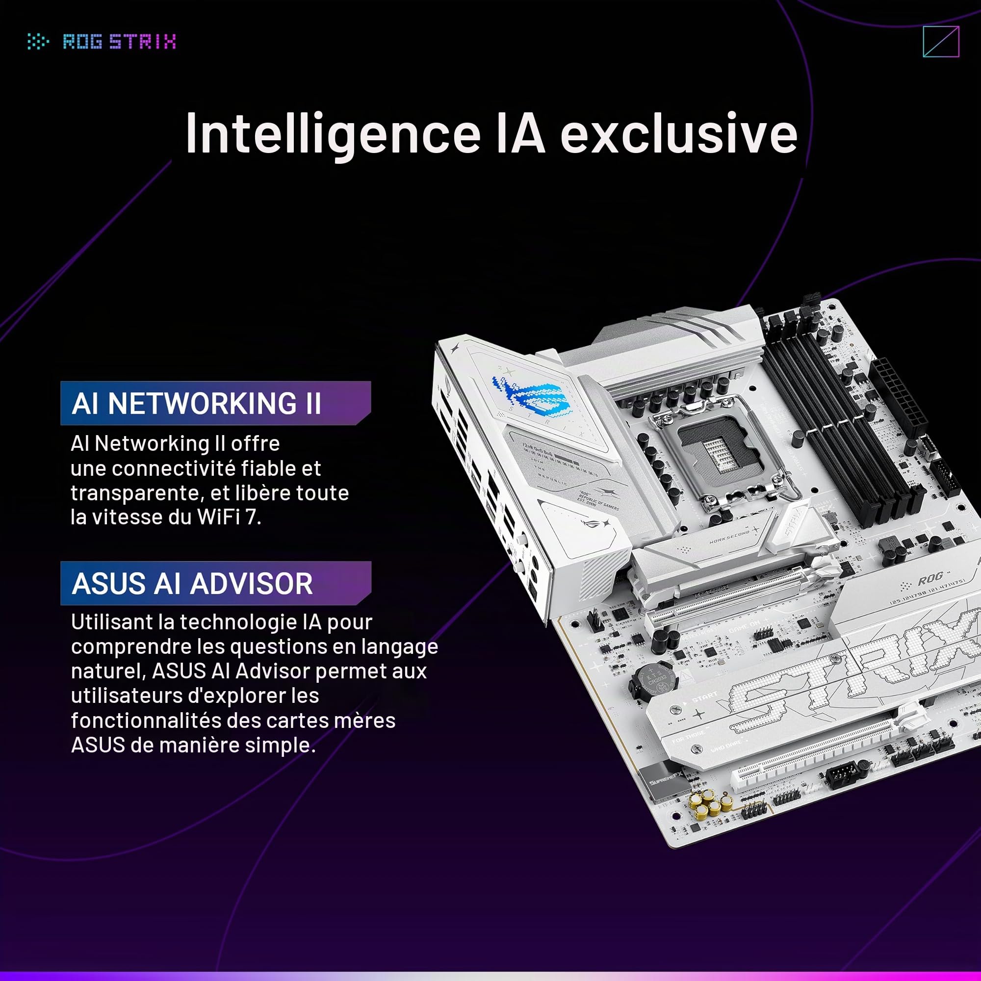 asus-rog-strix-b860-a-gaming-wifi-carte-m-re-atx-lga1851-ddr5-pcie-5-0-wifi-7 image 2