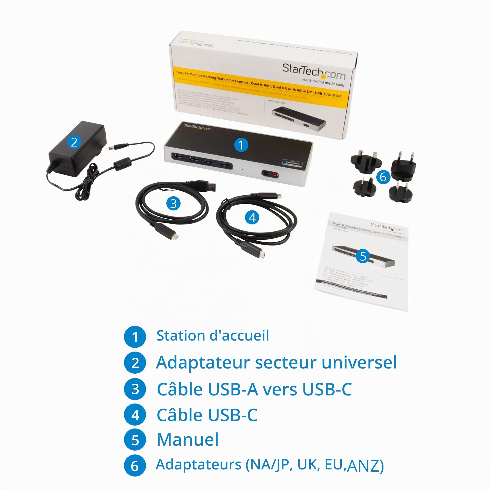 startech-com-station-d-accueil-hybride-usb-c-usb-a-double-4k-60hz-dp-hdmi image 7