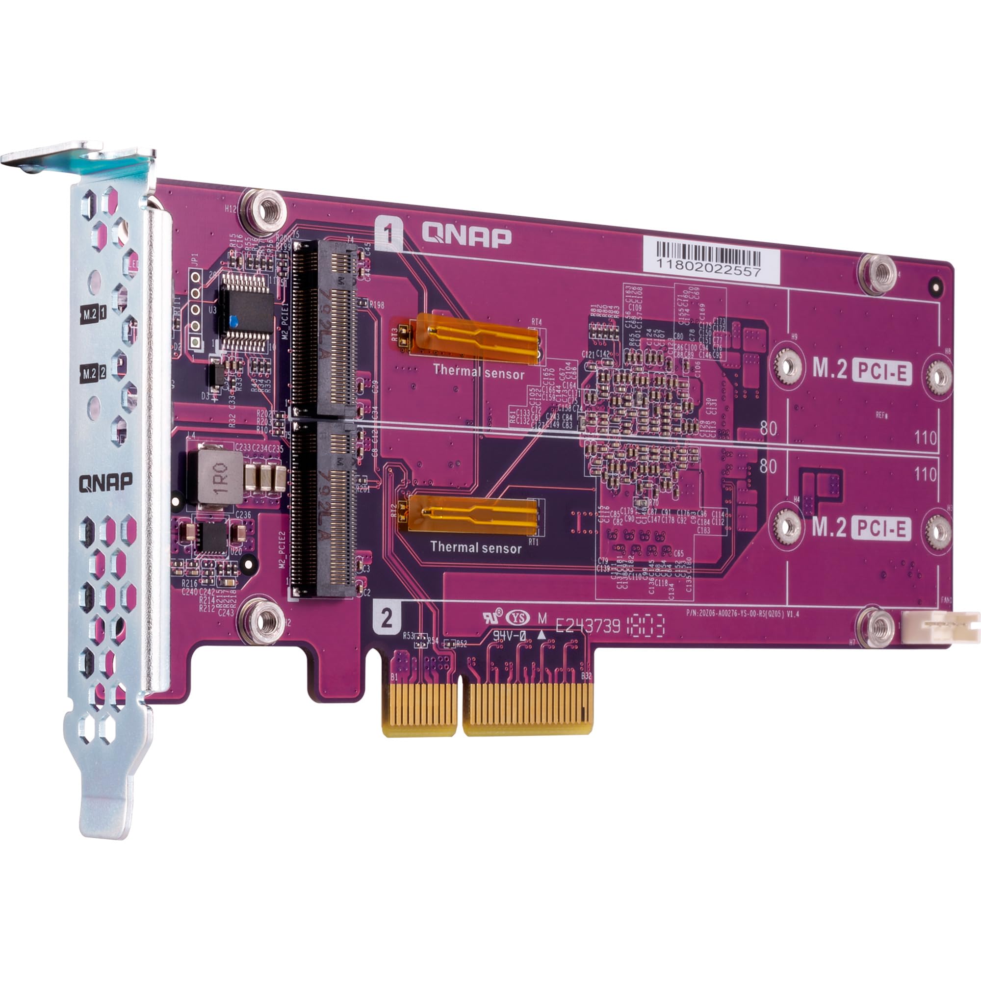 qnap-qm2-2p-244a-carte-d-extension-pcie-gen2-x4-double-ssd-m-2-nvme image 4
