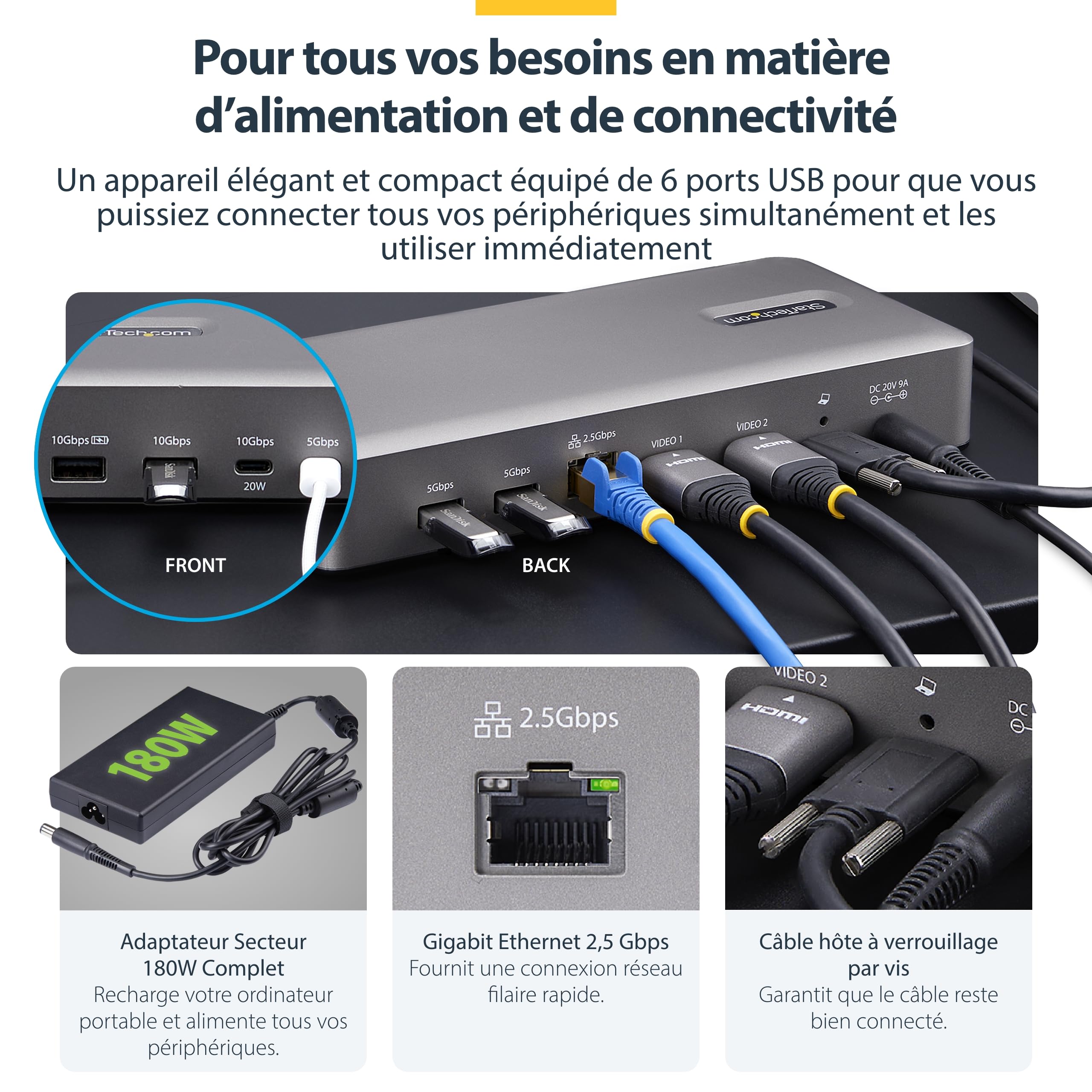 startech-com-dock-usb4-double-4k-120hz-8k-hdmi-100w-2-5-gbe-sans-pilote image 6