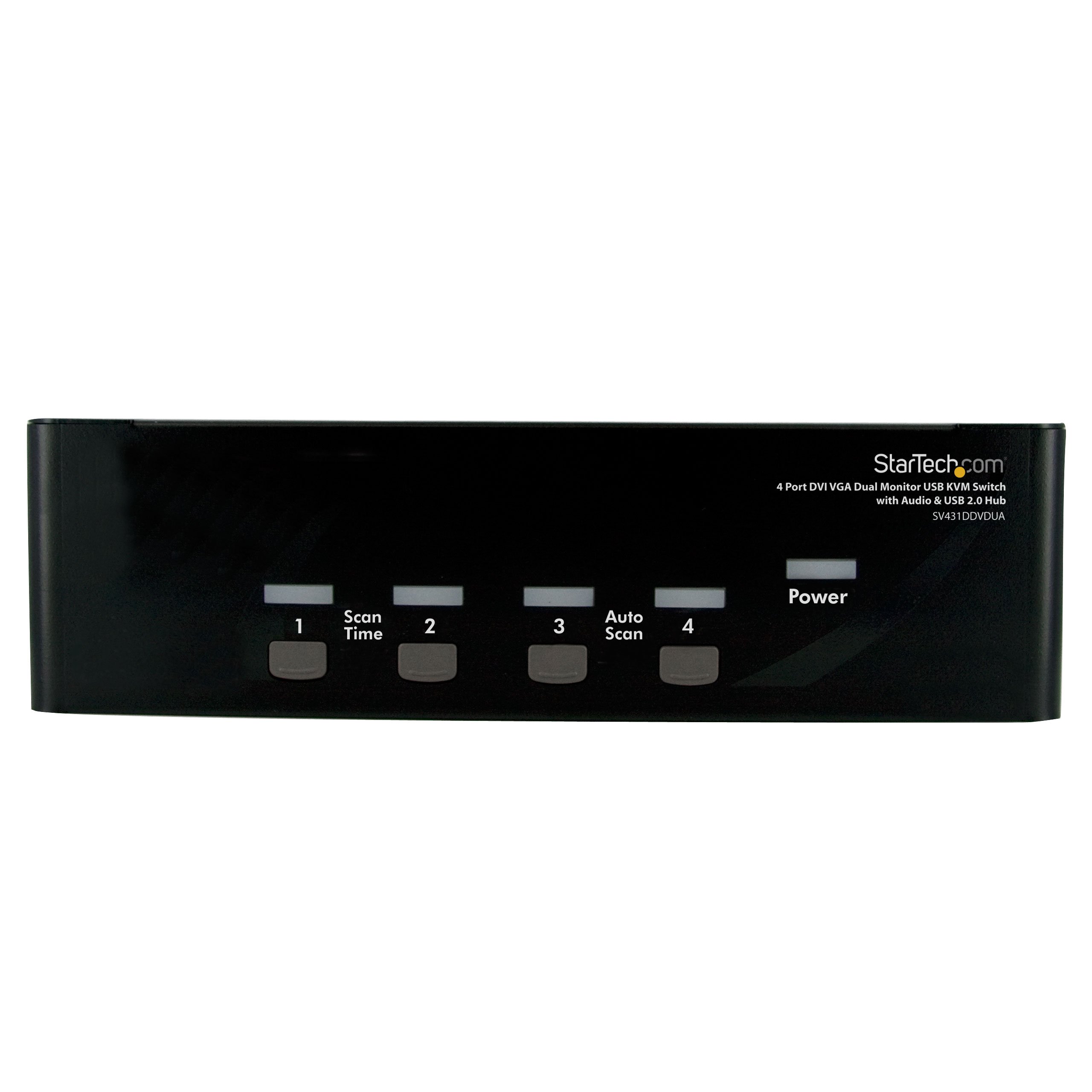 startech-com-switch-kvm-dvi-et-vga-4-ports-double-cran-avec-hub-usb-et-audio image 1