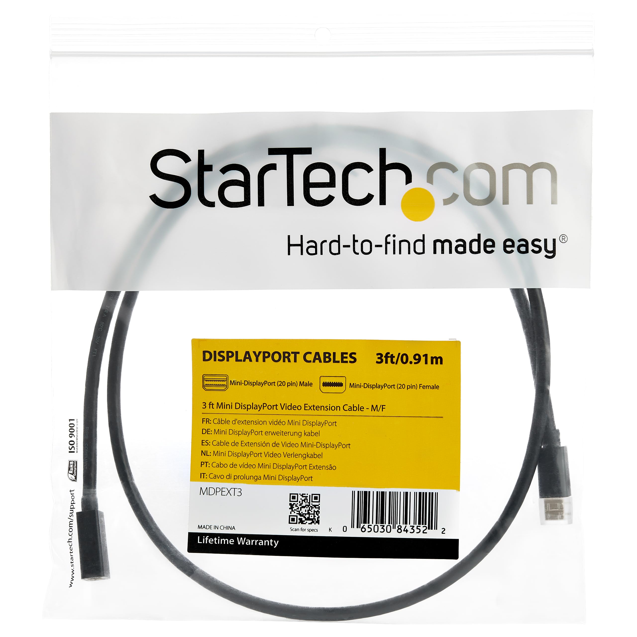 startech-com-mdpext3-rallonge-mini-displayport-m-f-91-cm-4k image 5